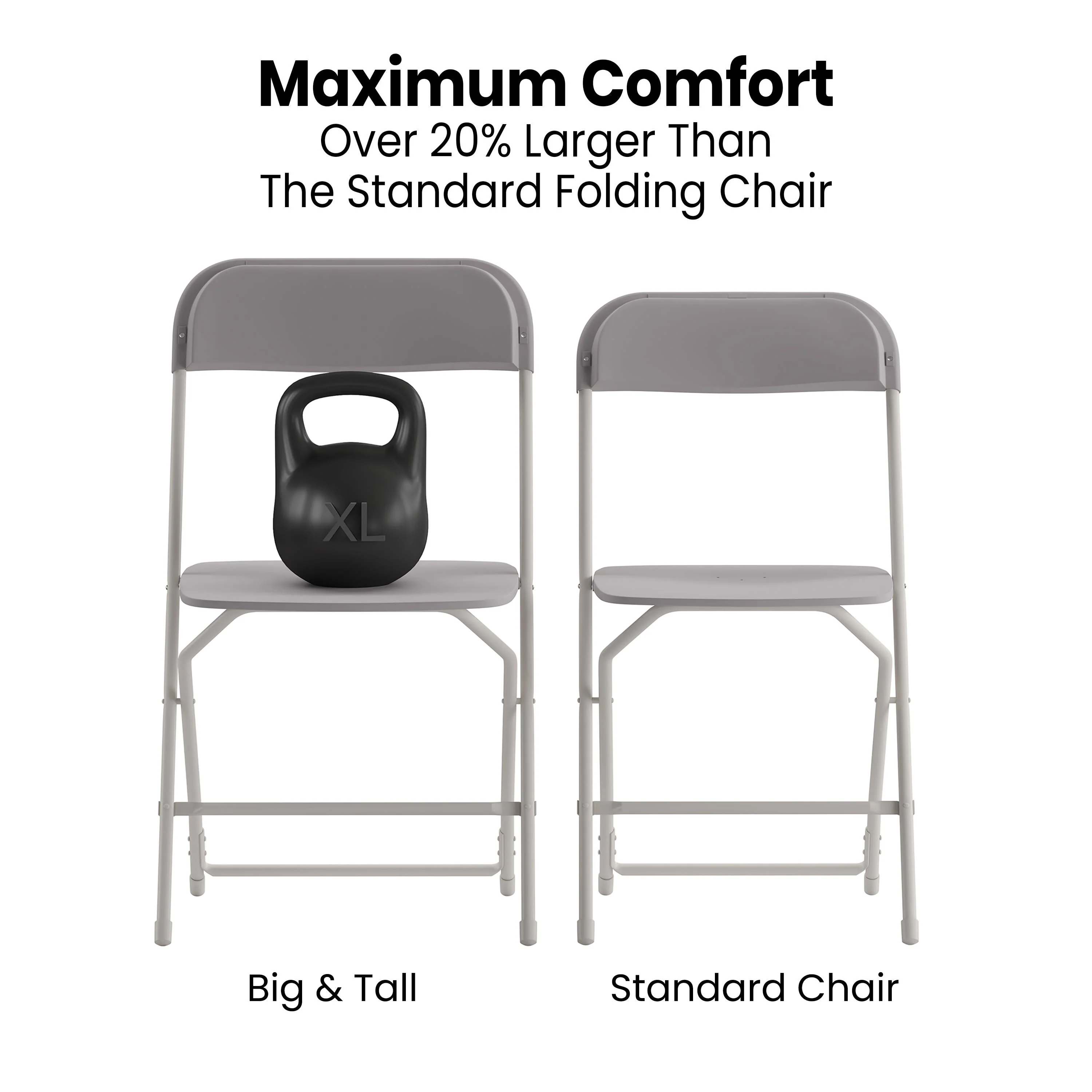 Hercules Big and Tall Commercial Folding Chair - Extra Wide 650LB. Capacity - Durable Plastic - Image 56