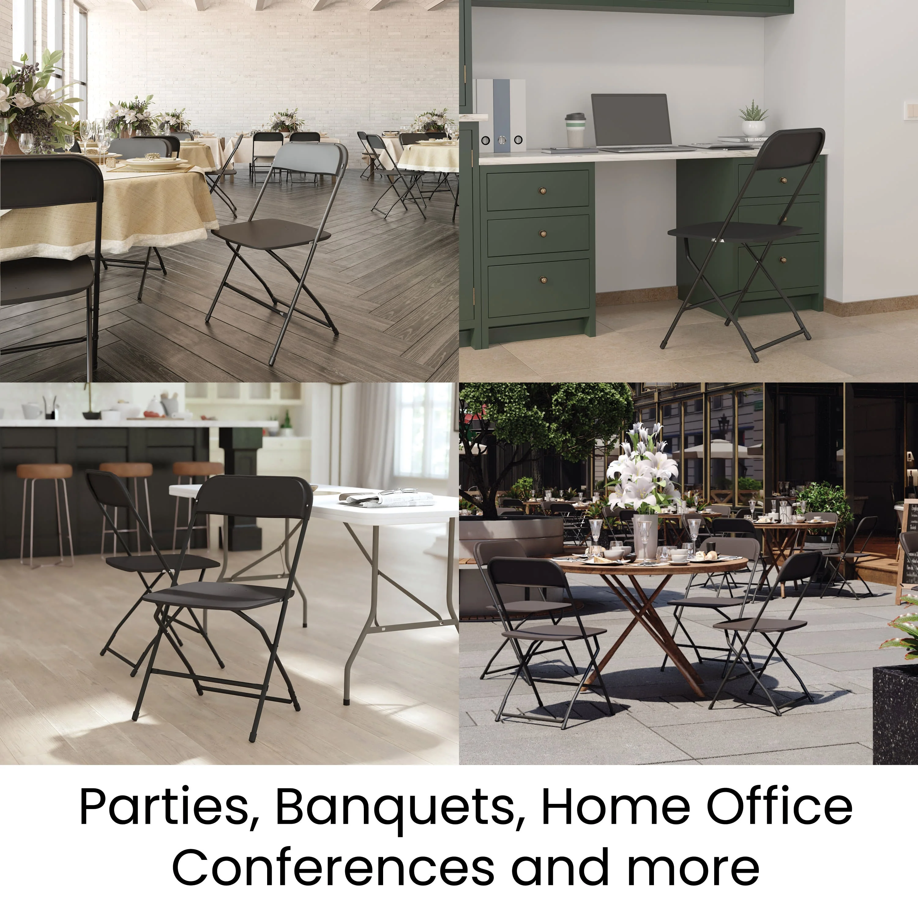 Hercules Big and Tall Commercial Folding Chair - Extra Wide 650LB. Capacity - Durable Plastic - 4-Pack - Image 21