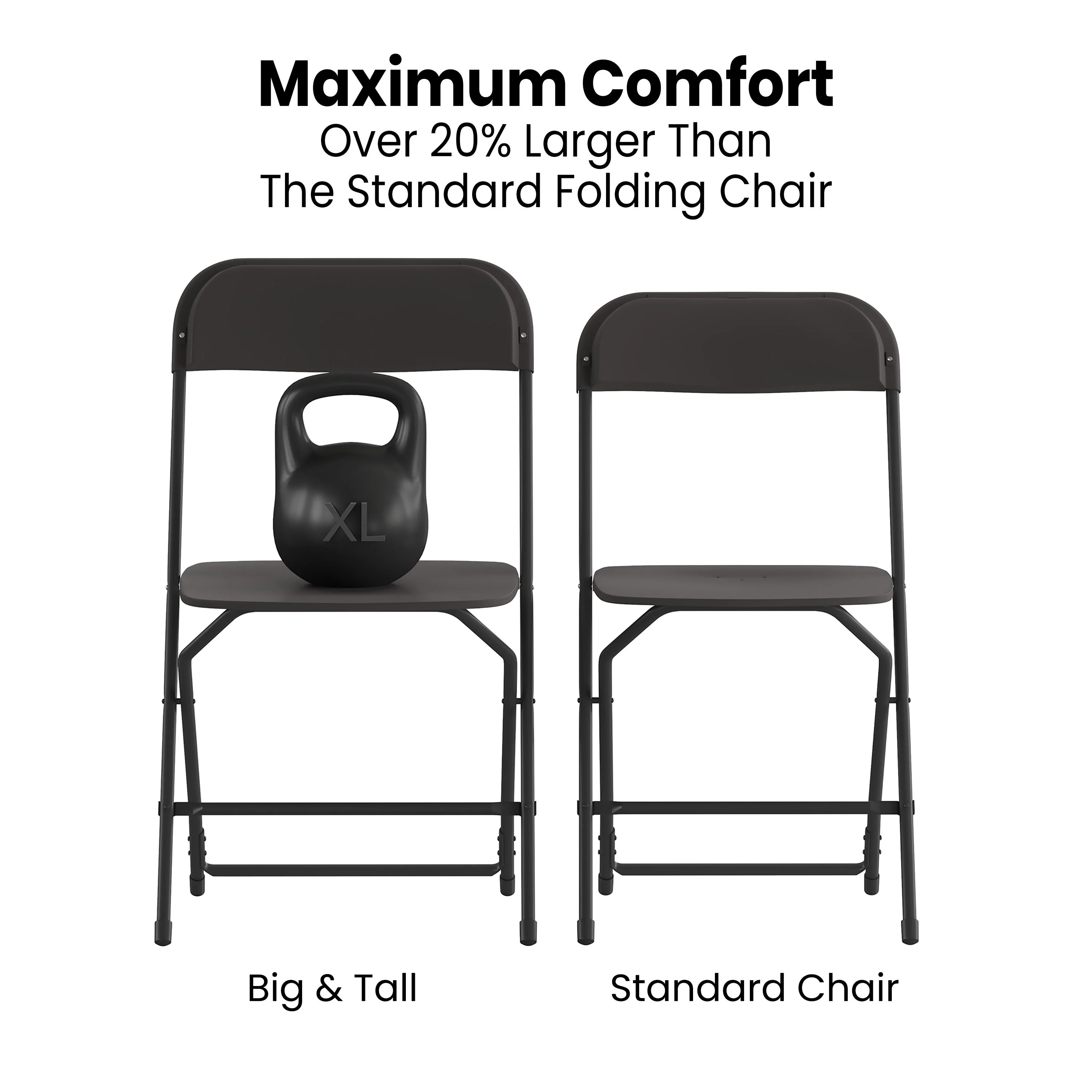 Hercules Big and Tall Commercial Folding Chair - Extra Wide 650LB. Capacity - Durable Plastic - 4-Pack - Image 23