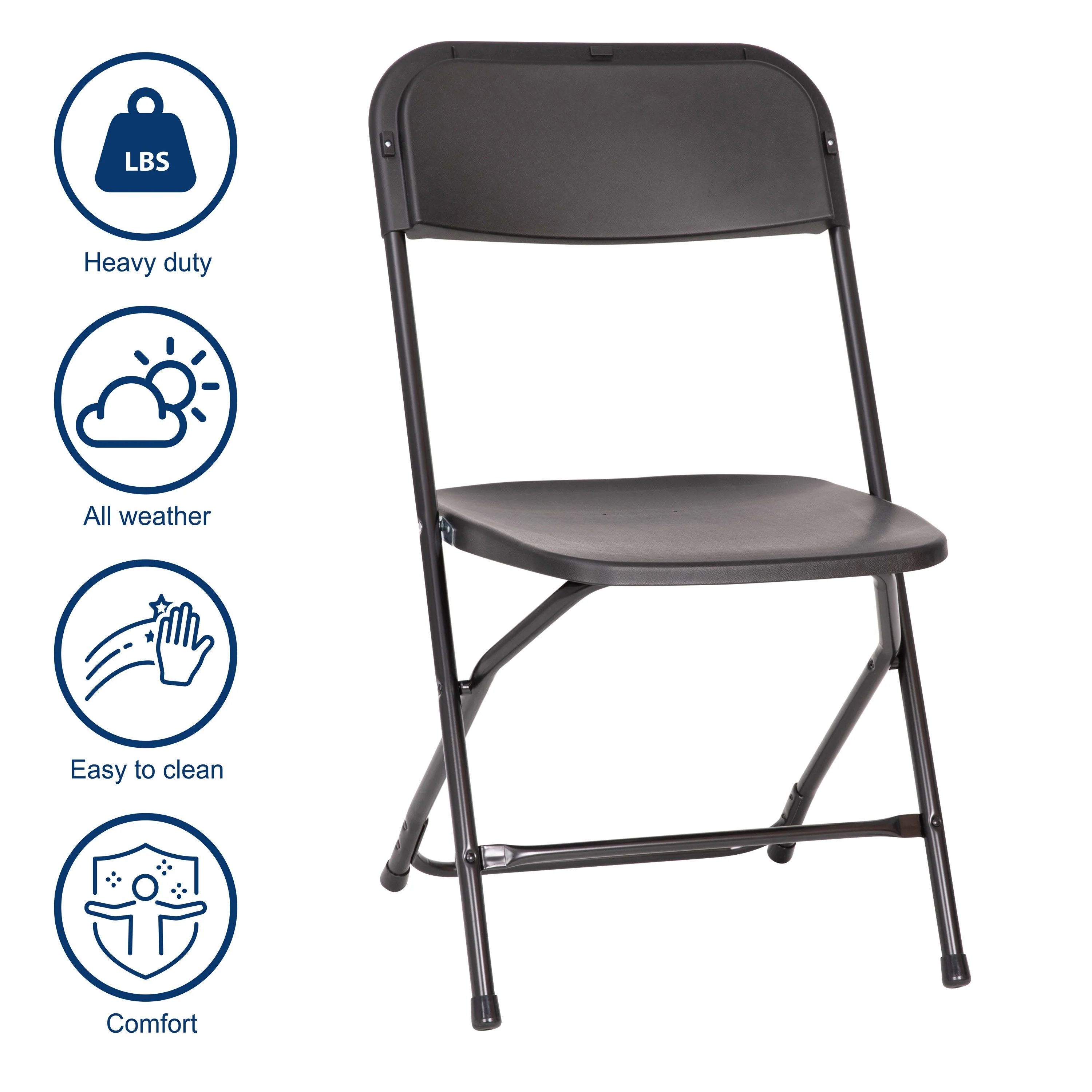 Hercules Big and Tall Commercial Folding Chair - Extra Wide 650LB. Capacity - Durable Plastic - 4-Pack - Image 24
