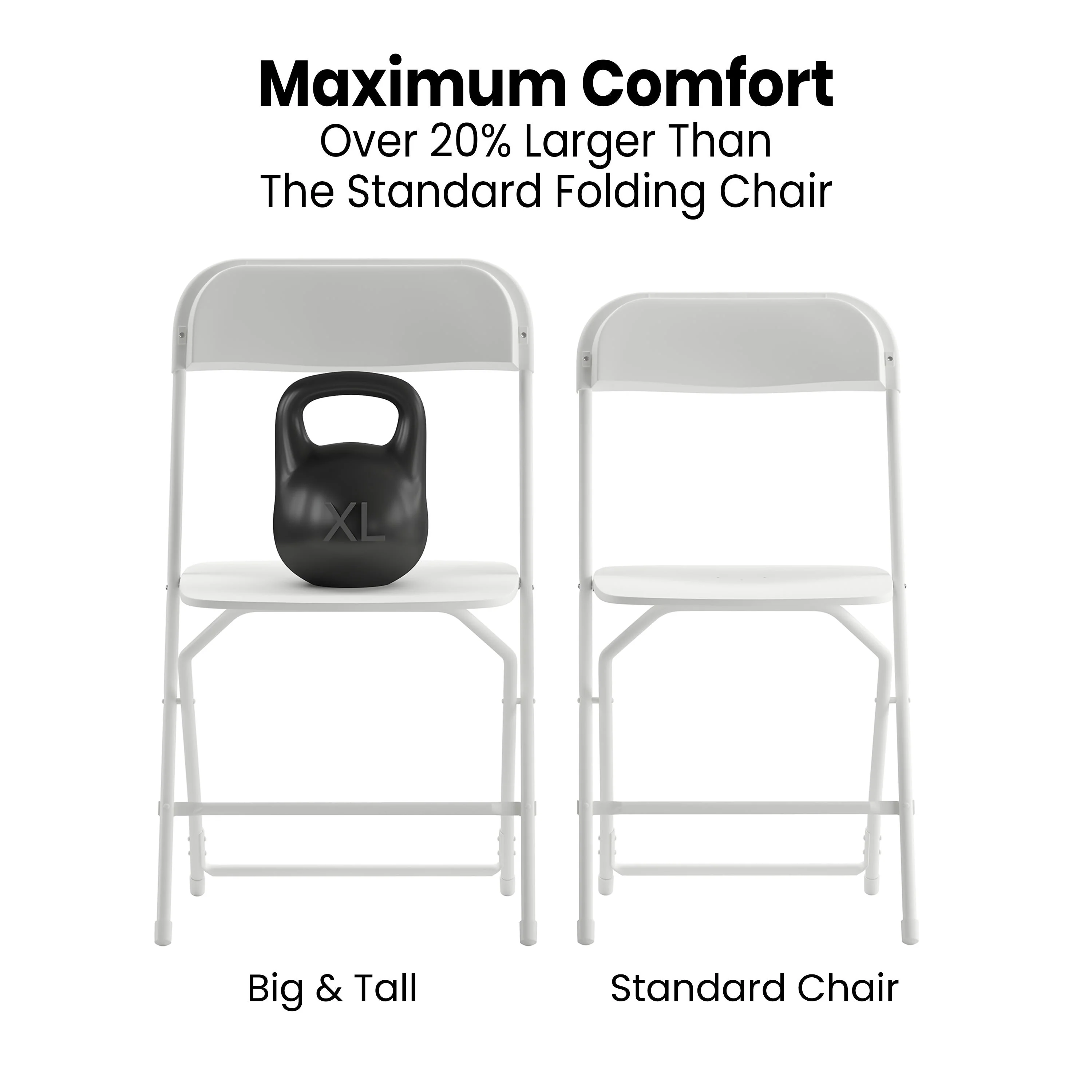 Hercules Big and Tall Commercial Folding Chair - Extra Wide 650LB. Capacity - Durable Plastic - 4-Pack - Image 41