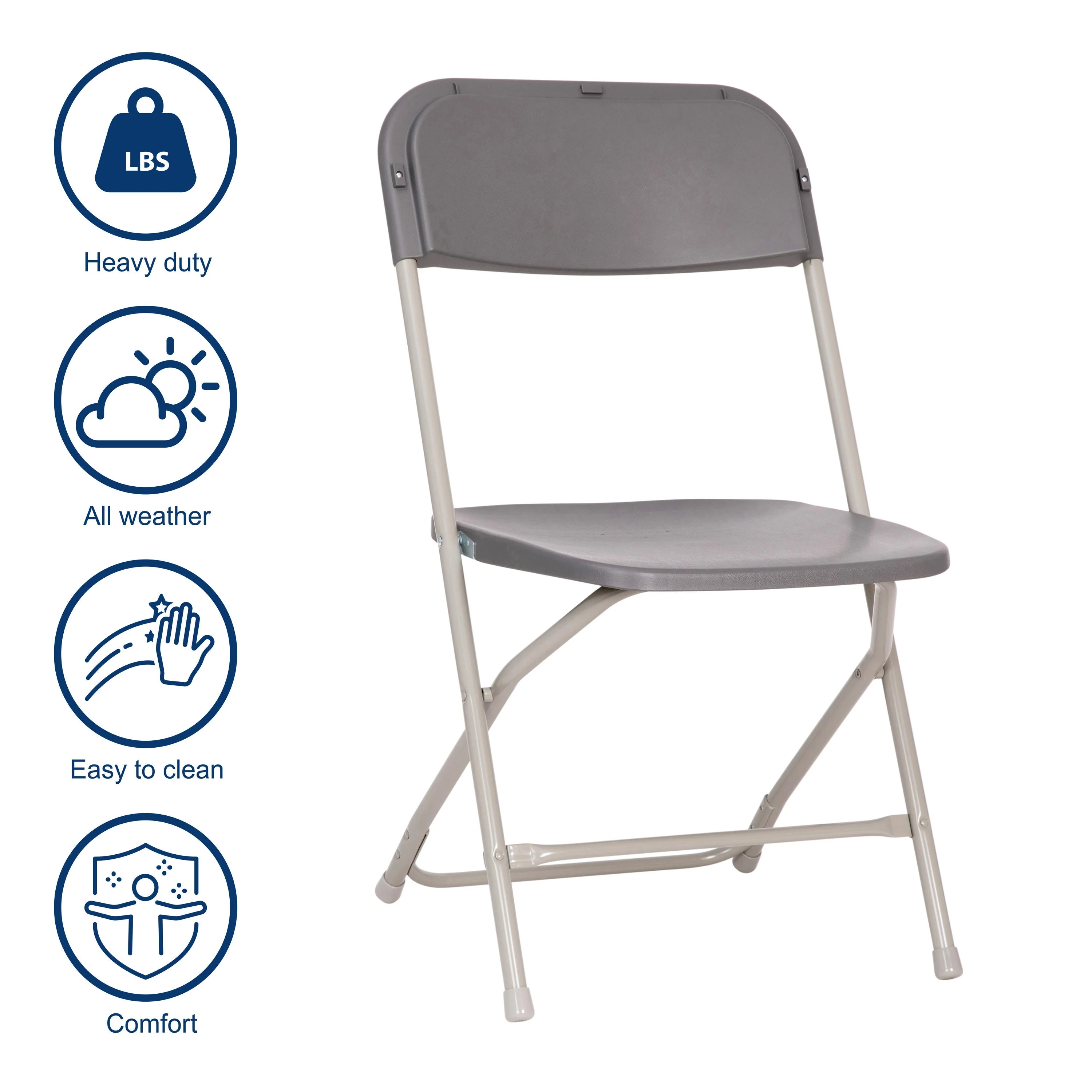 Hercules Big and Tall Commercial Folding Chair - Extra Wide 650LB. Capacity - Durable Plastic - 4-Pack - Image 6