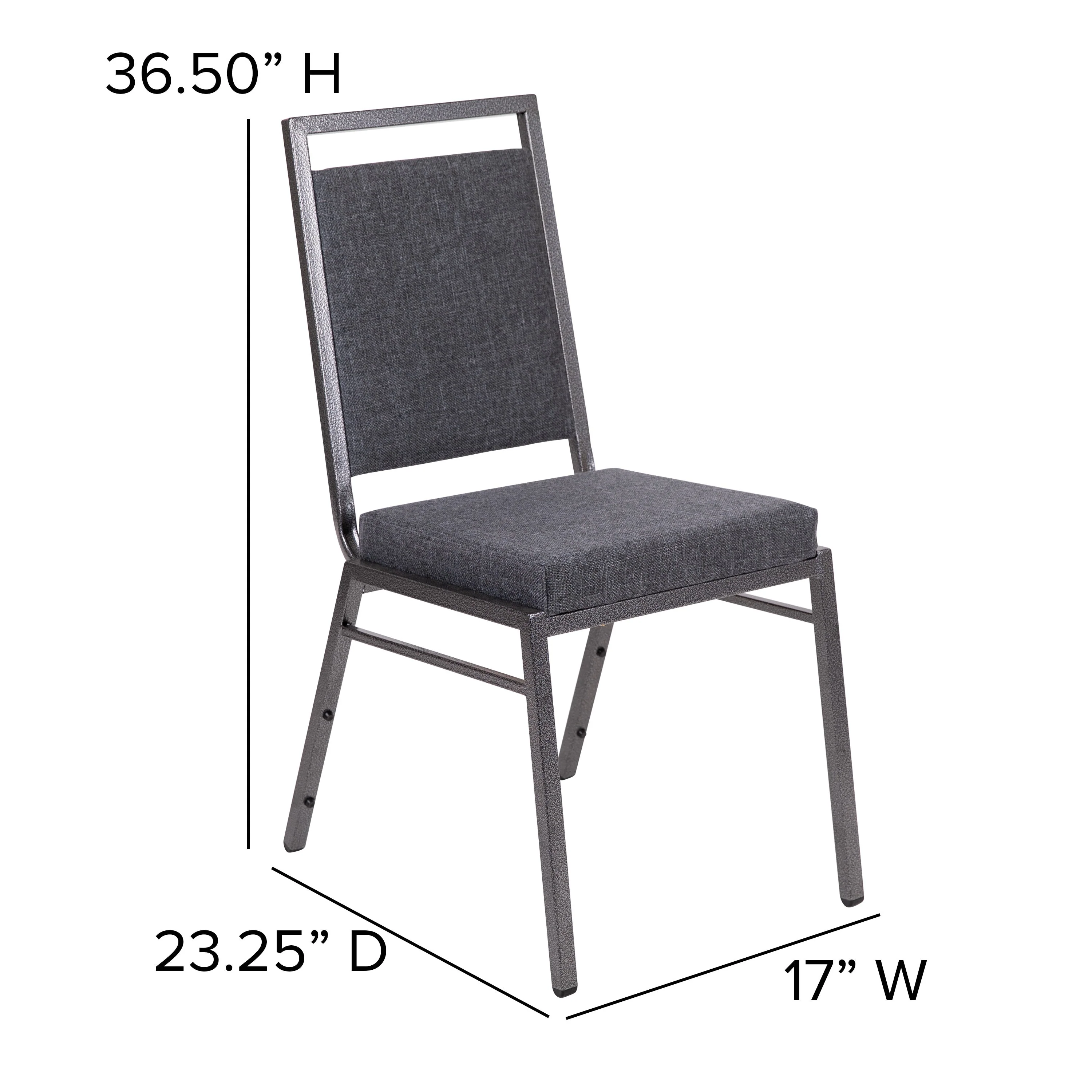 HERCULES Series Square Back Stacking Banquet Chair with Silvervein Frame - Image 20