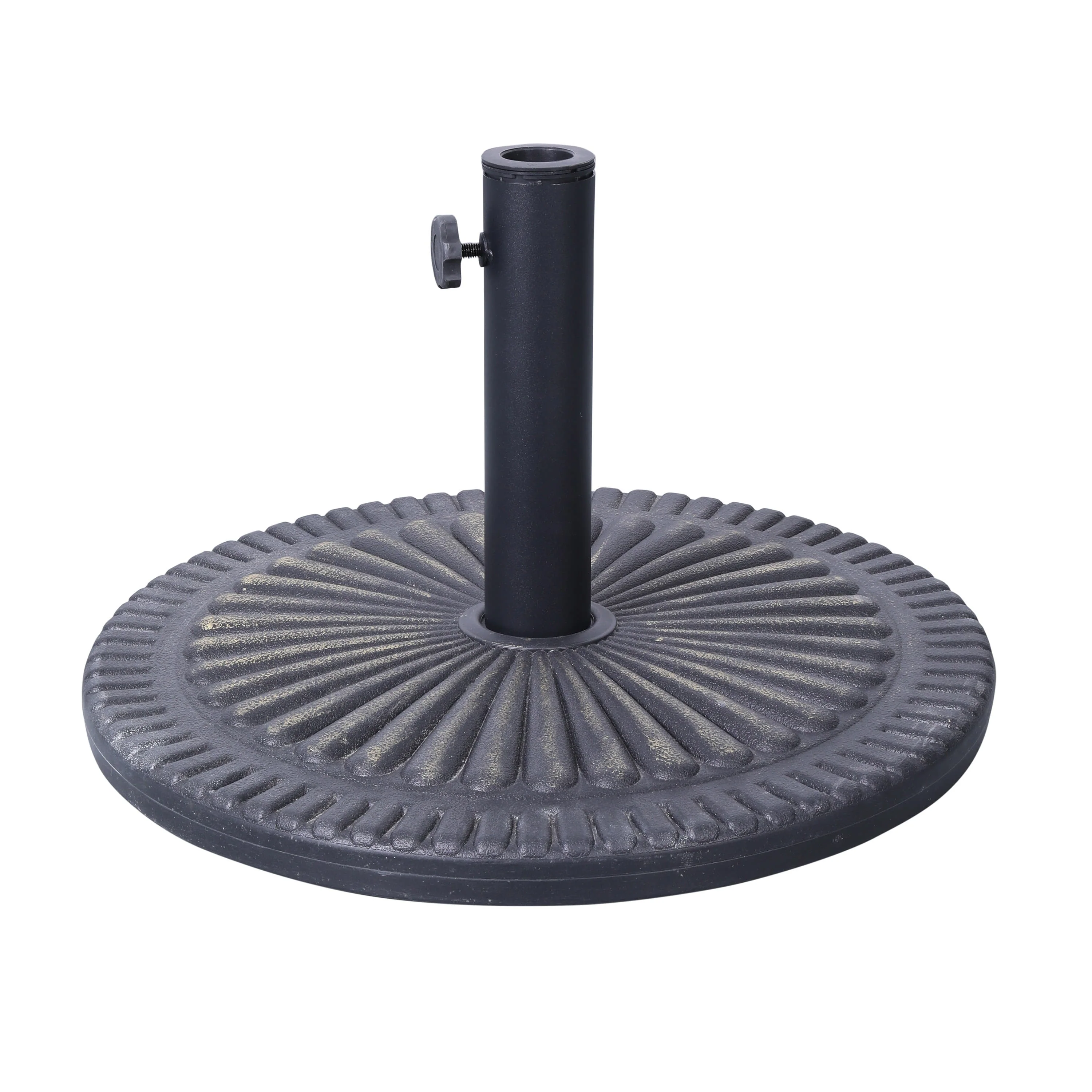 Kona Universal Cement Patio Umbrella Base with Sunburst Patterned Weatherproof Plastic Polymer Coating - Image 19