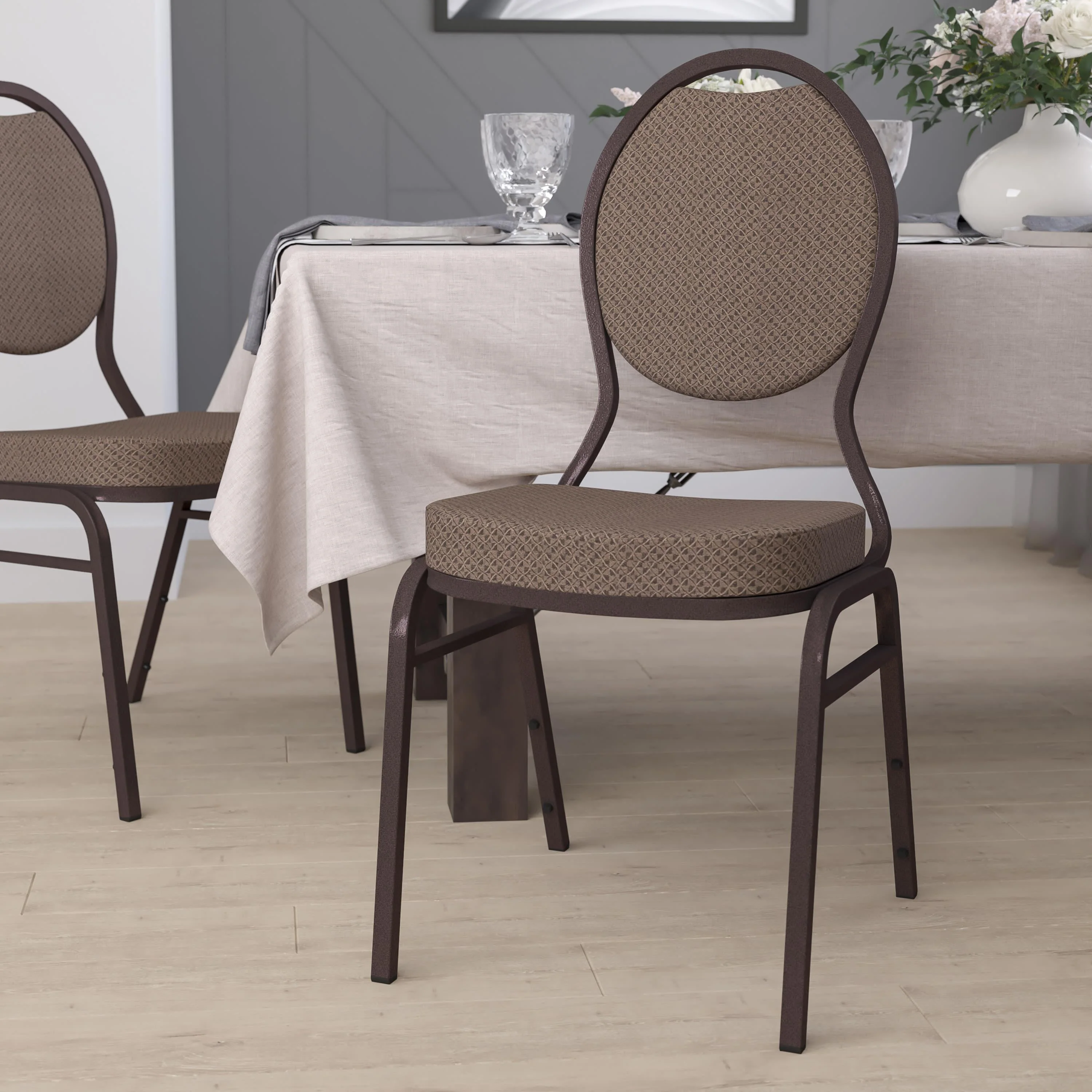 HERCULES Series Teardrop Back Stacking Banquet Chair - Image 15