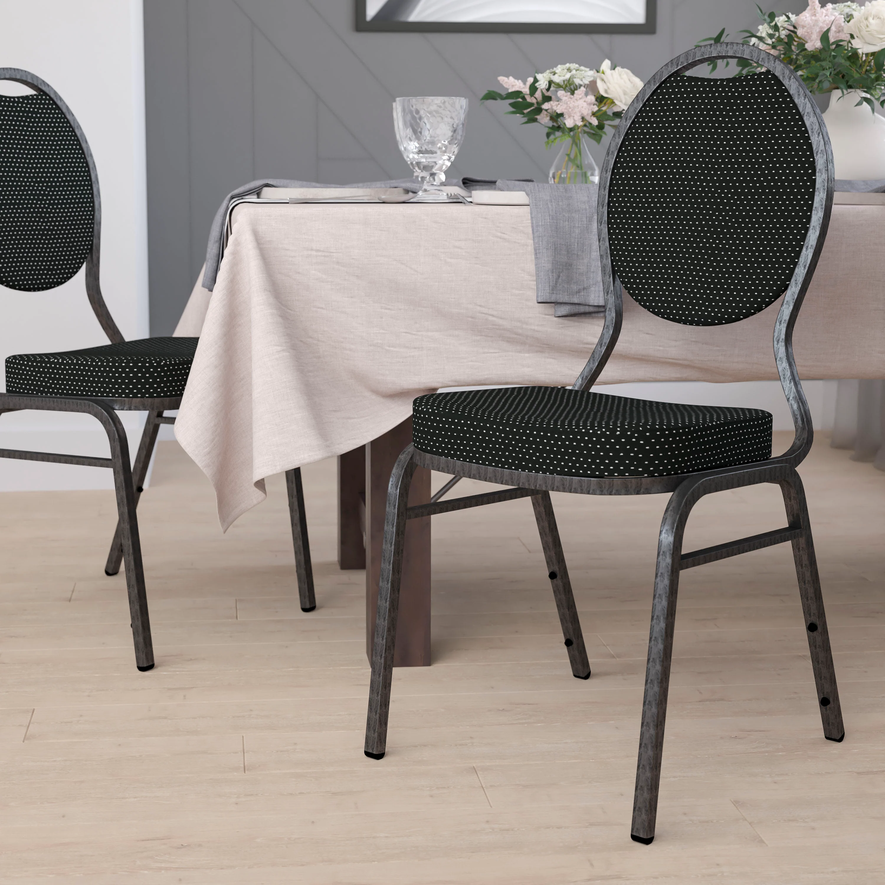 HERCULES Series Teardrop Back Stacking Banquet Chair - Image 27