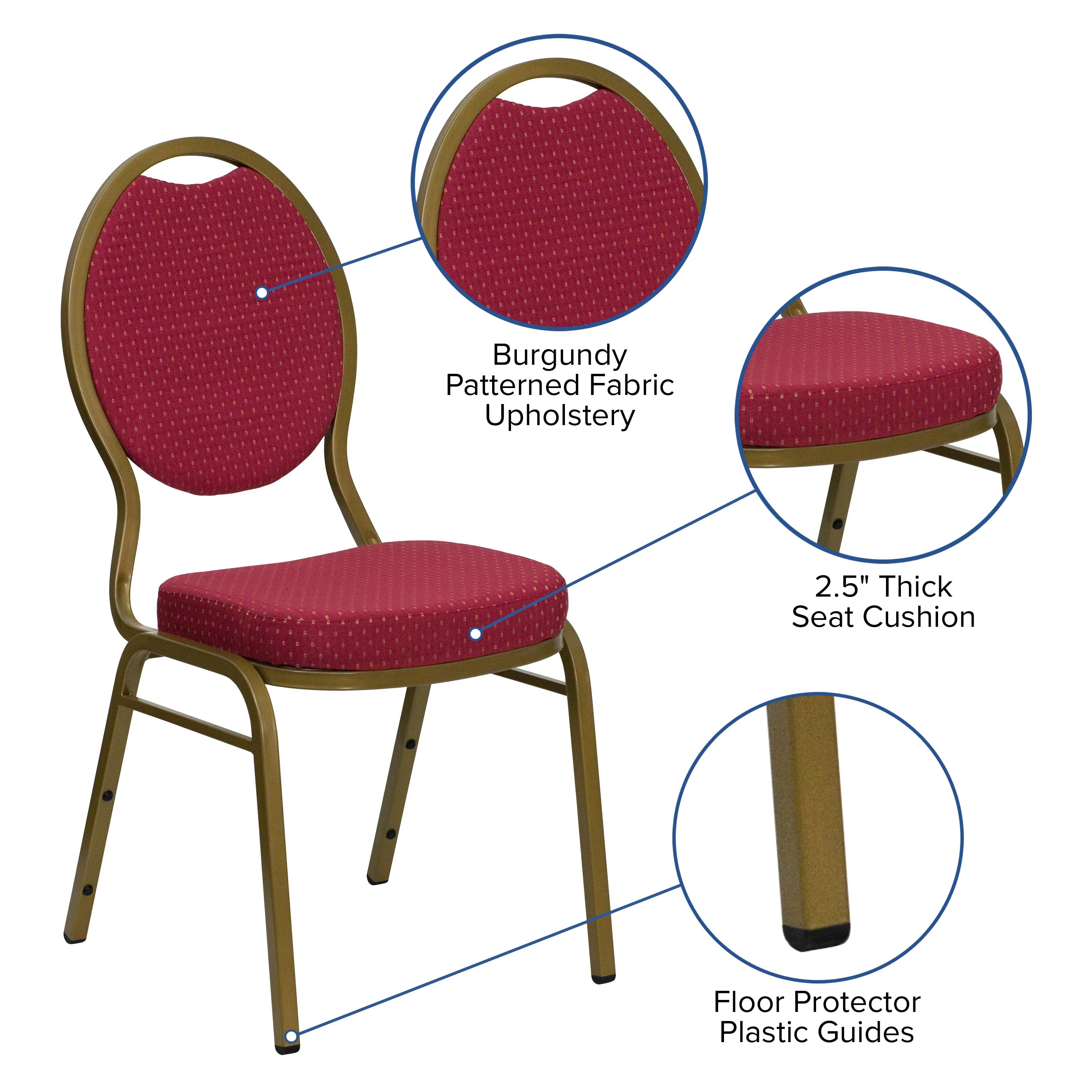 HERCULES Series Teardrop Back Stacking Banquet Chair - Image 5