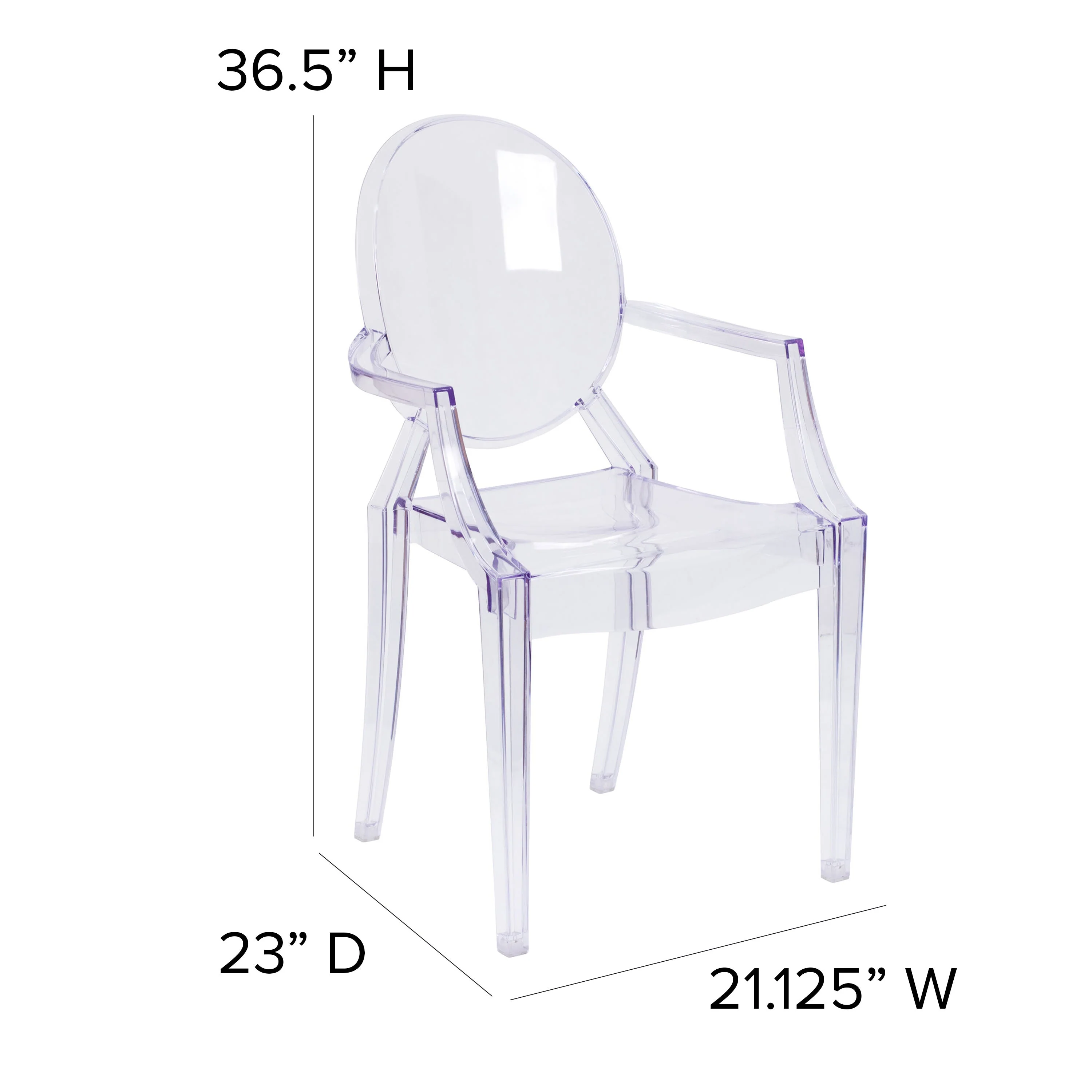 Oval Back Ghost Chair with Arms - Image 6