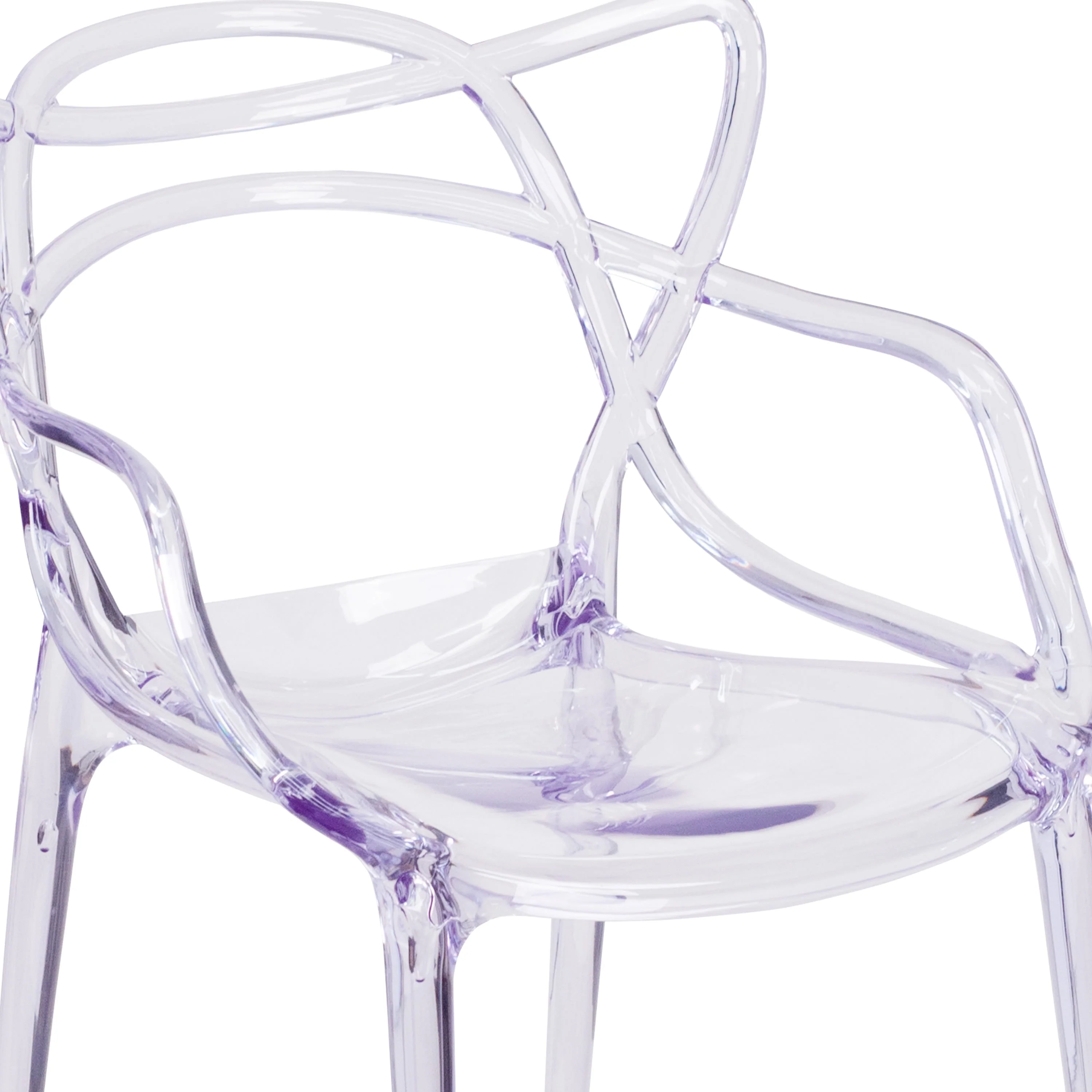 Nesting Series Transparent Fluid Style Stacking Side Chair - Image 11