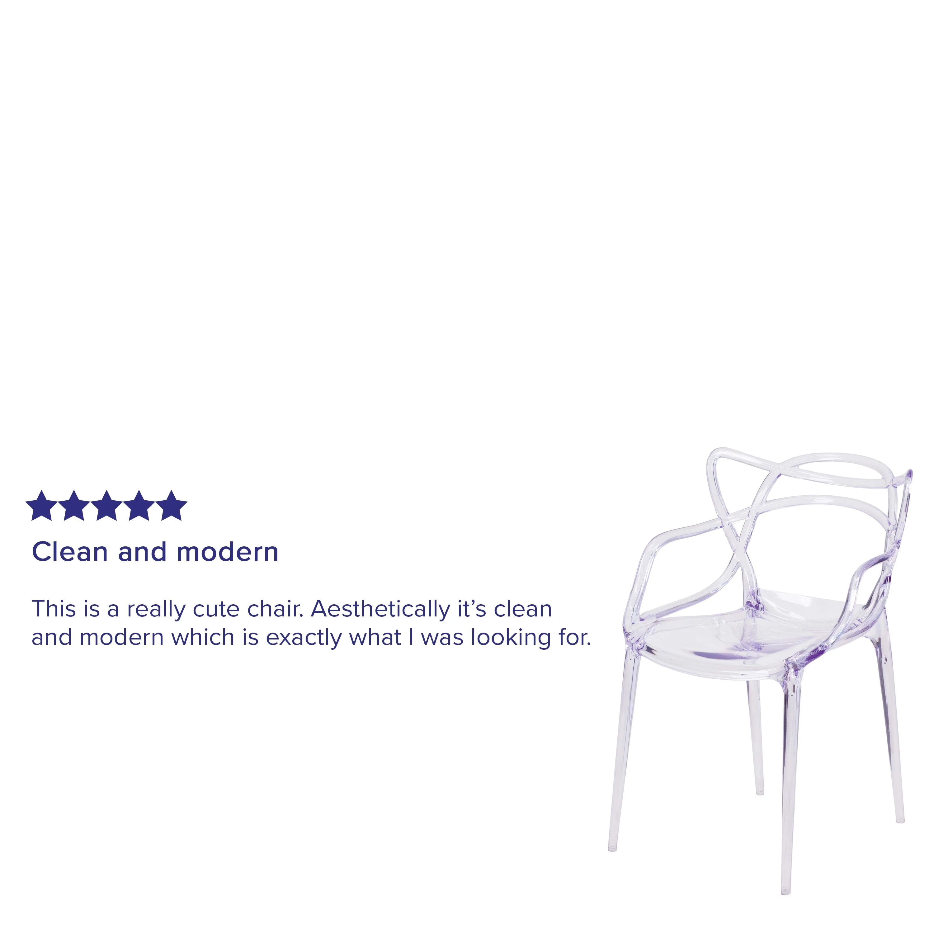 Nesting Series Transparent Fluid Style Stacking Side Chair - Image 4