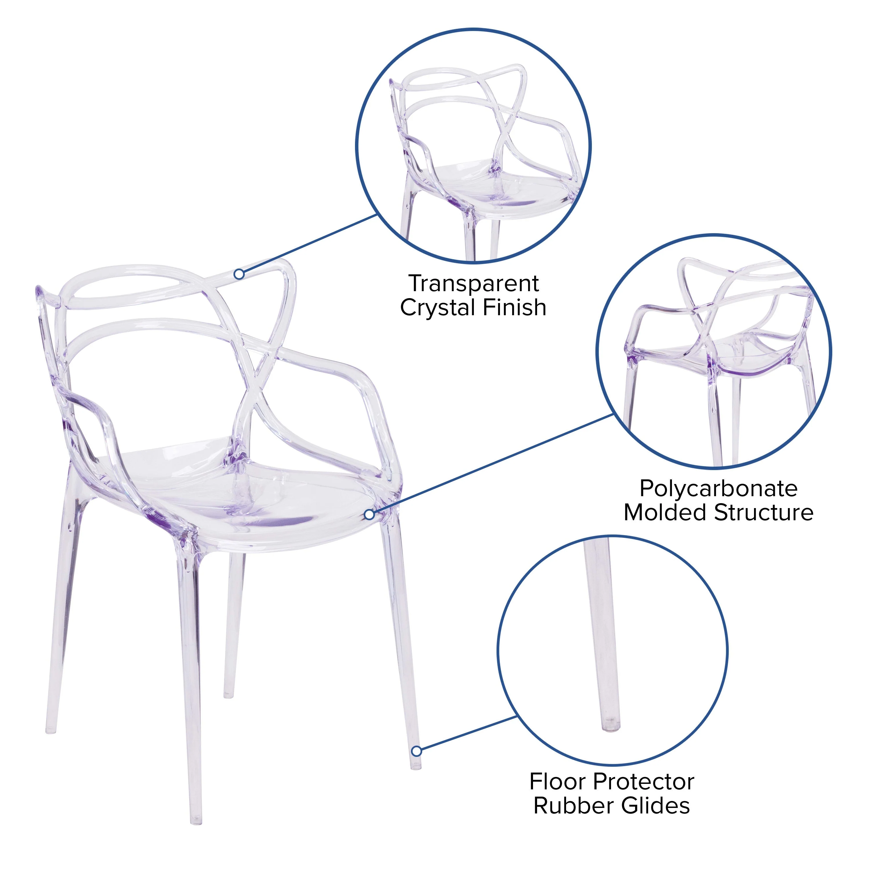 Nesting Series Transparent Fluid Style Stacking Side Chair - Image 5