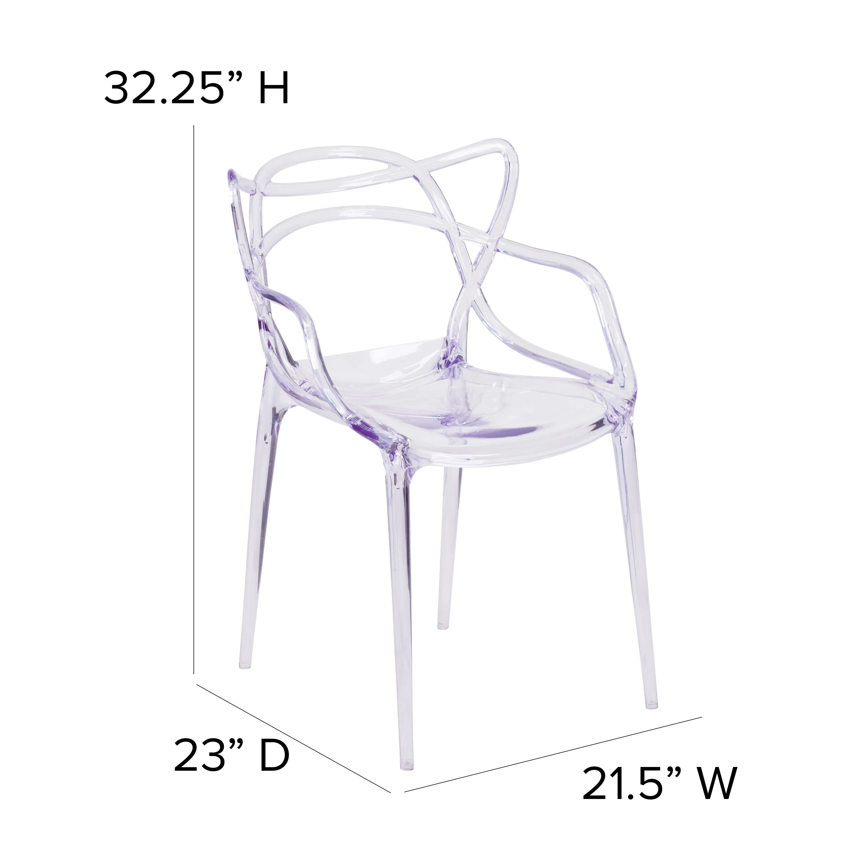 Nesting Series Transparent Fluid Style Stacking Side Chair - Image 6