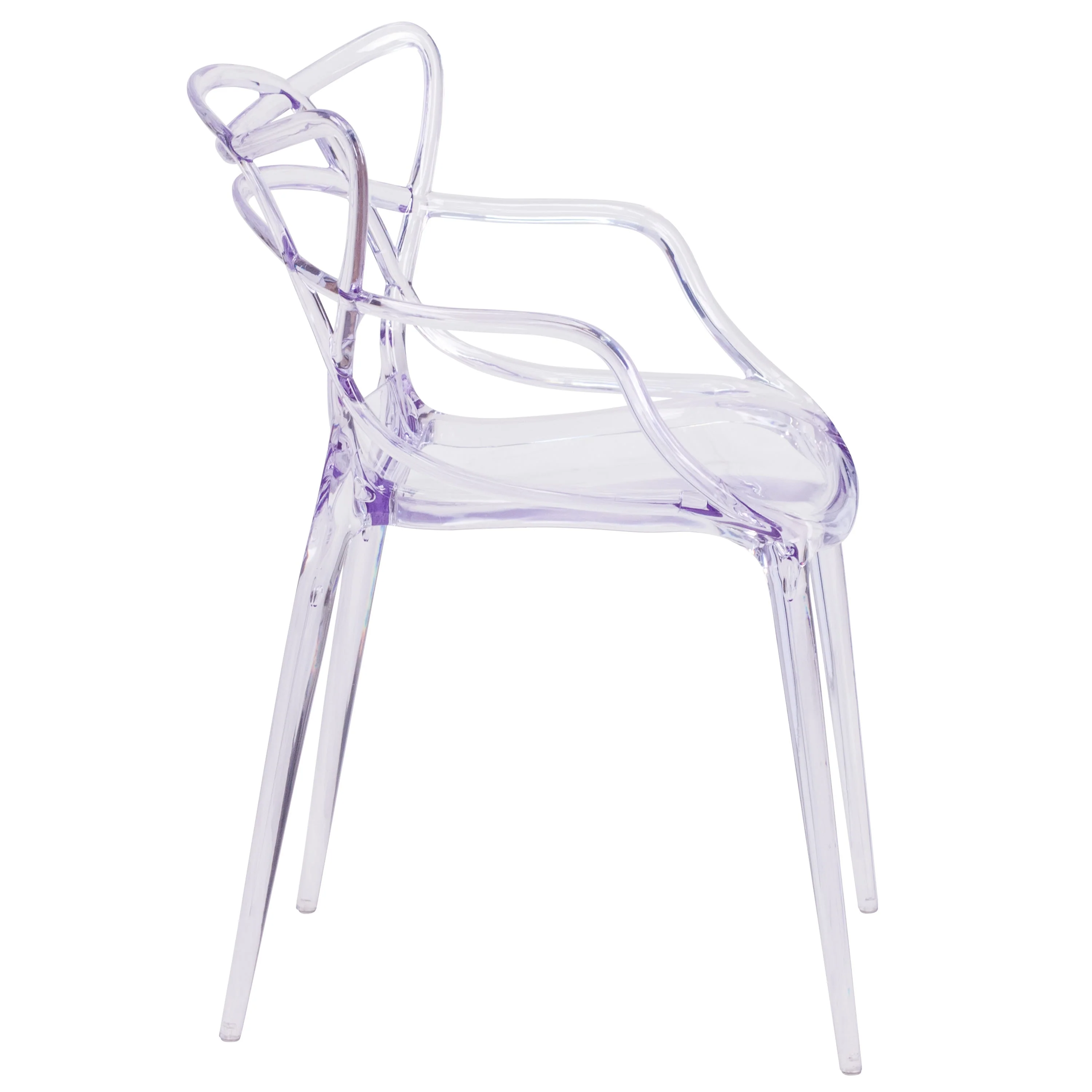 Nesting Series Transparent Fluid Style Stacking Side Chair - Image 9