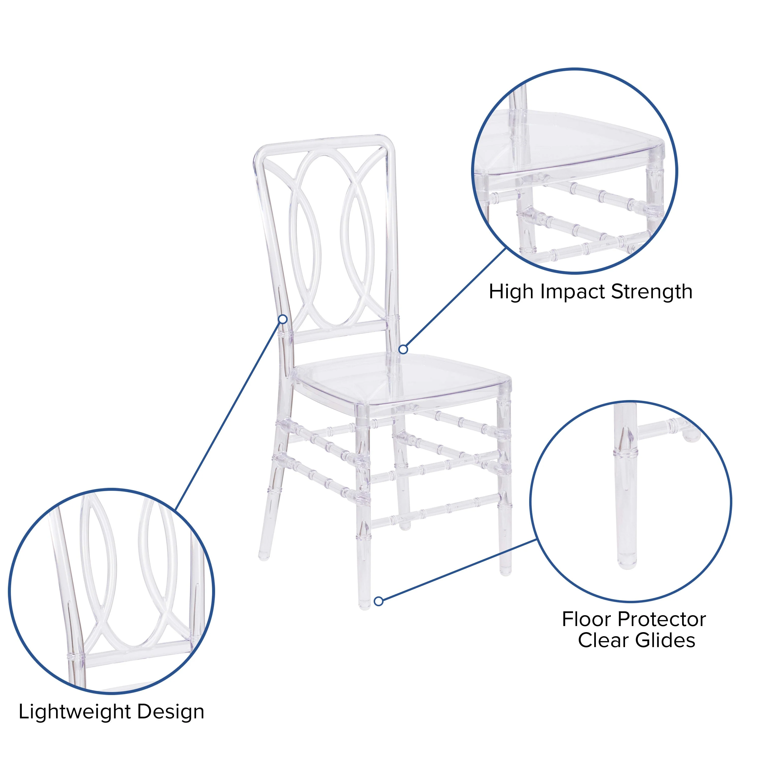 Flash Elegance Transparent Stacking Chair with Designer Back - Event Chair - UV Resistant - Image 5