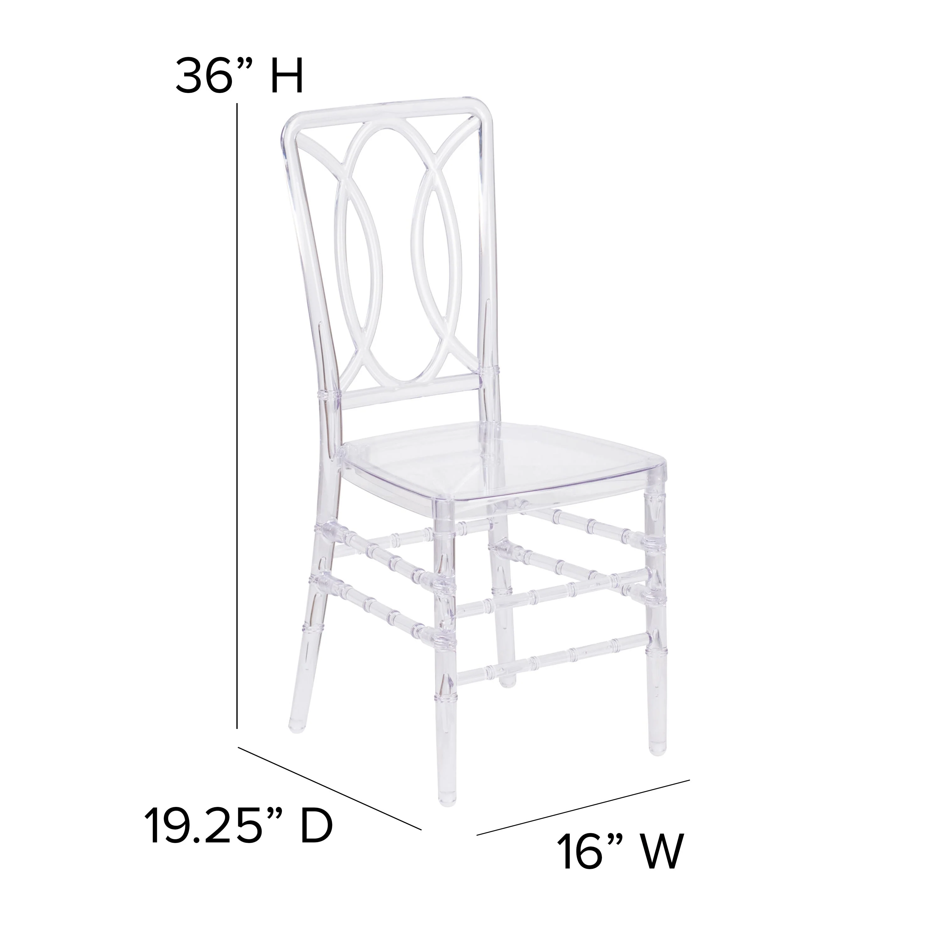 Flash Elegance Transparent Stacking Chair with Designer Back - Event Chair - UV Resistant - Image 6
