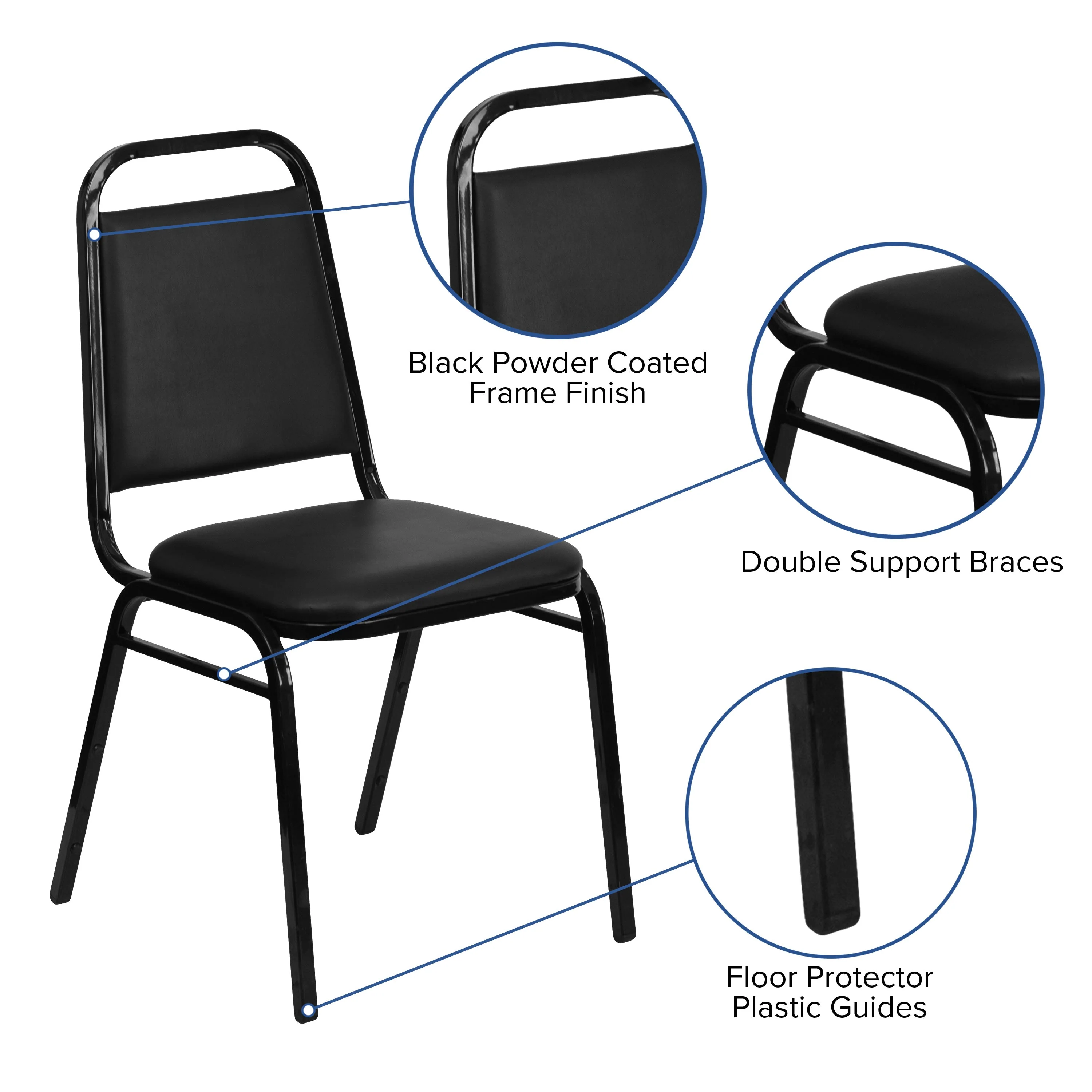 HERCULES Series Trapezoidal Back Stacking Banquet Chair with 1.5" Thick Seat - Image 18