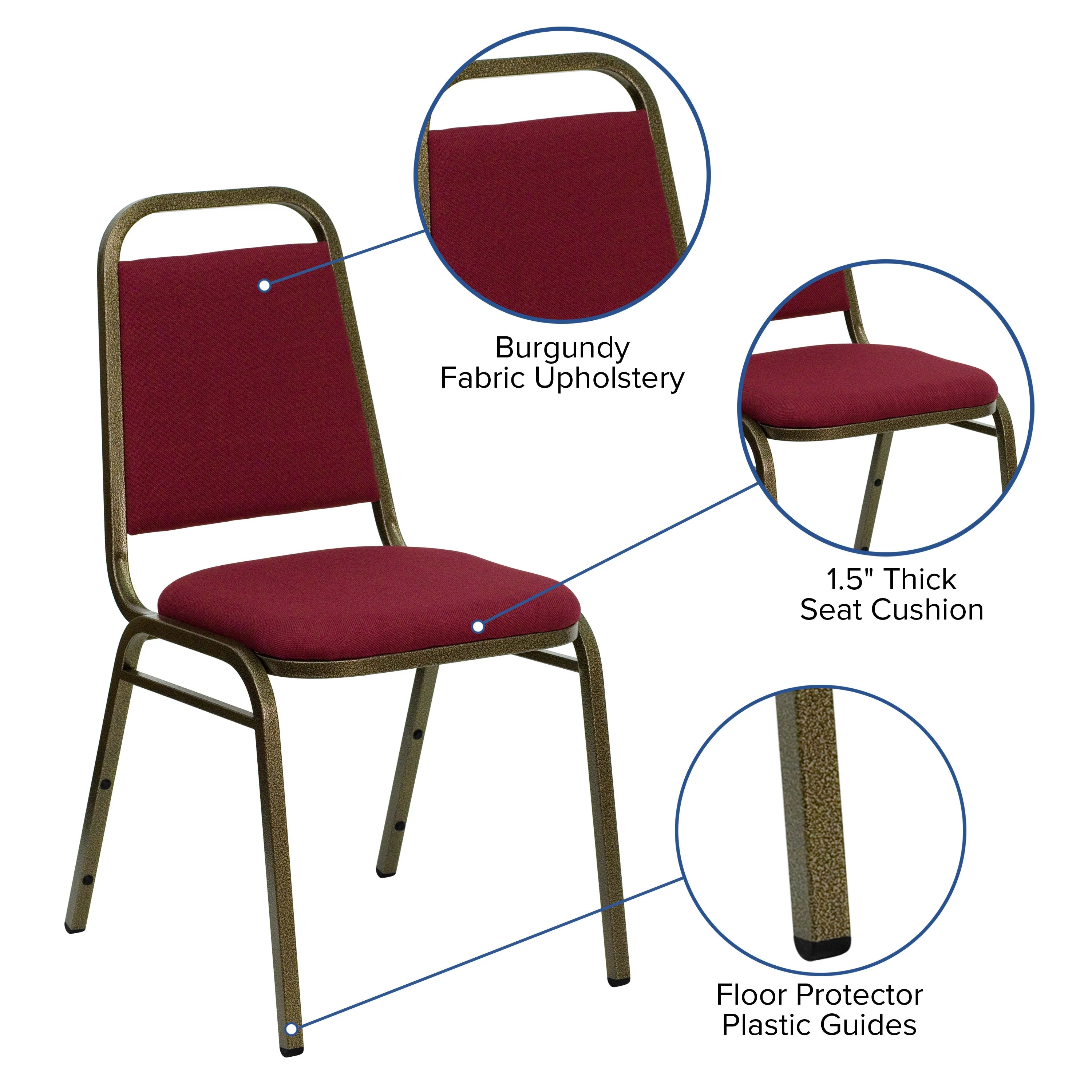 HERCULES Series Trapezoidal Back Stacking Banquet Chair with 1.5" Thick Seat - Image 33