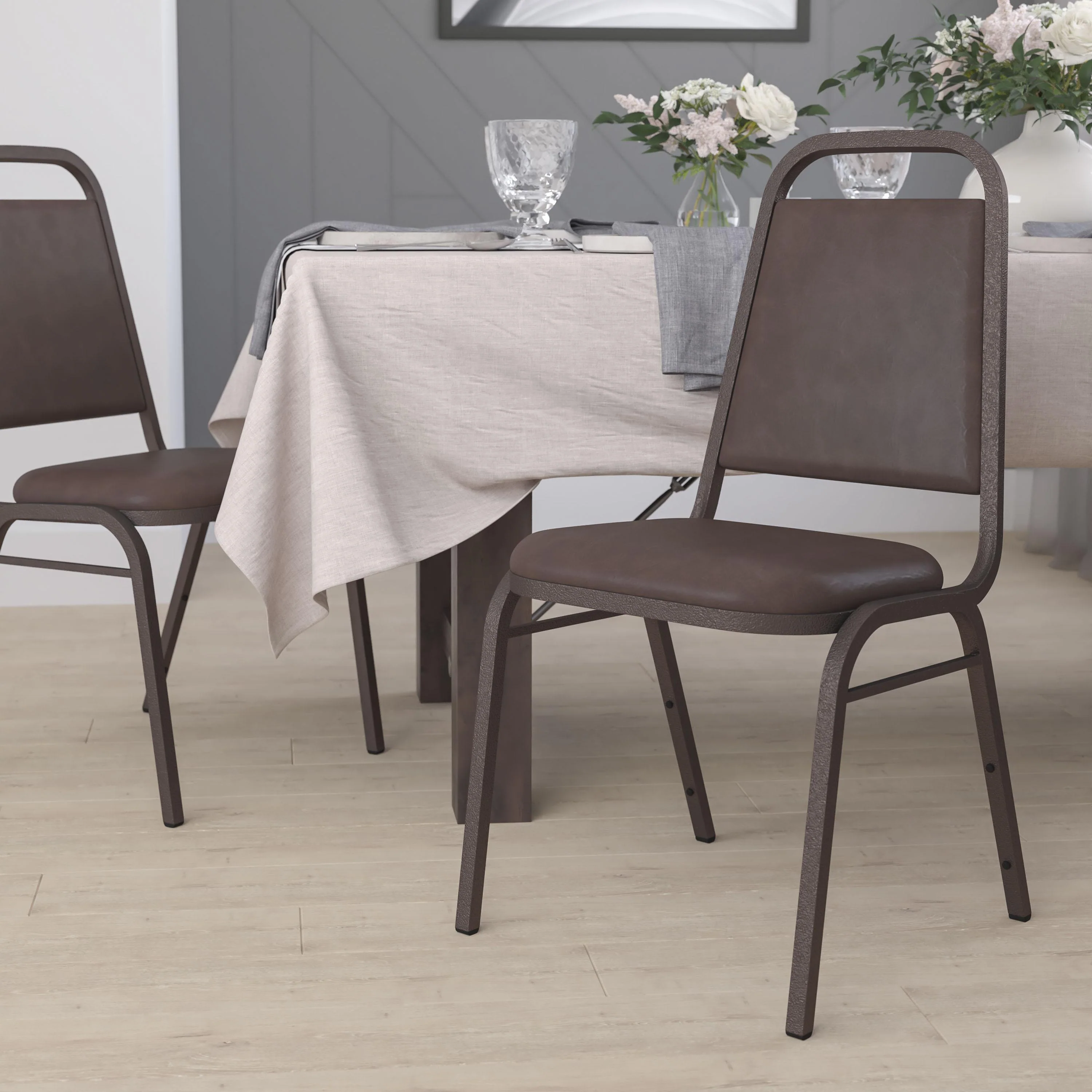HERCULES Series Trapezoidal Back Stacking Banquet Chair with 1.5" Thick Seat - Image 40