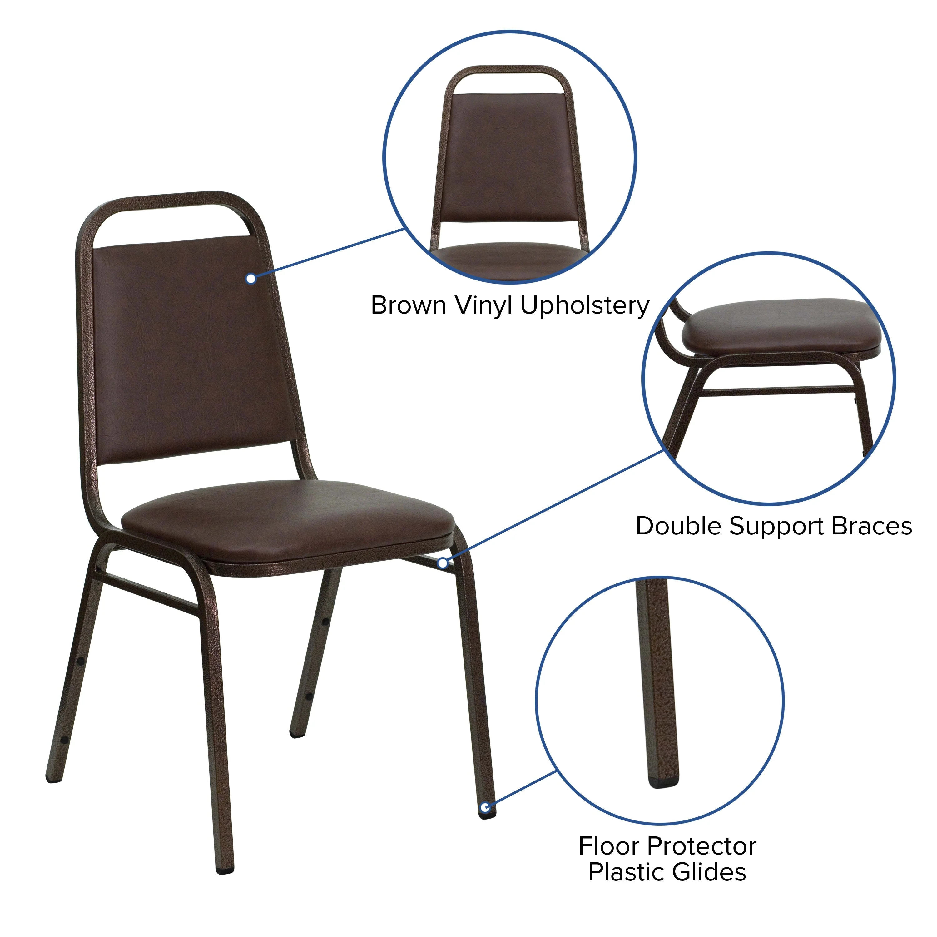 HERCULES Series Trapezoidal Back Stacking Banquet Chair with 1.5" Thick Seat - Image 43