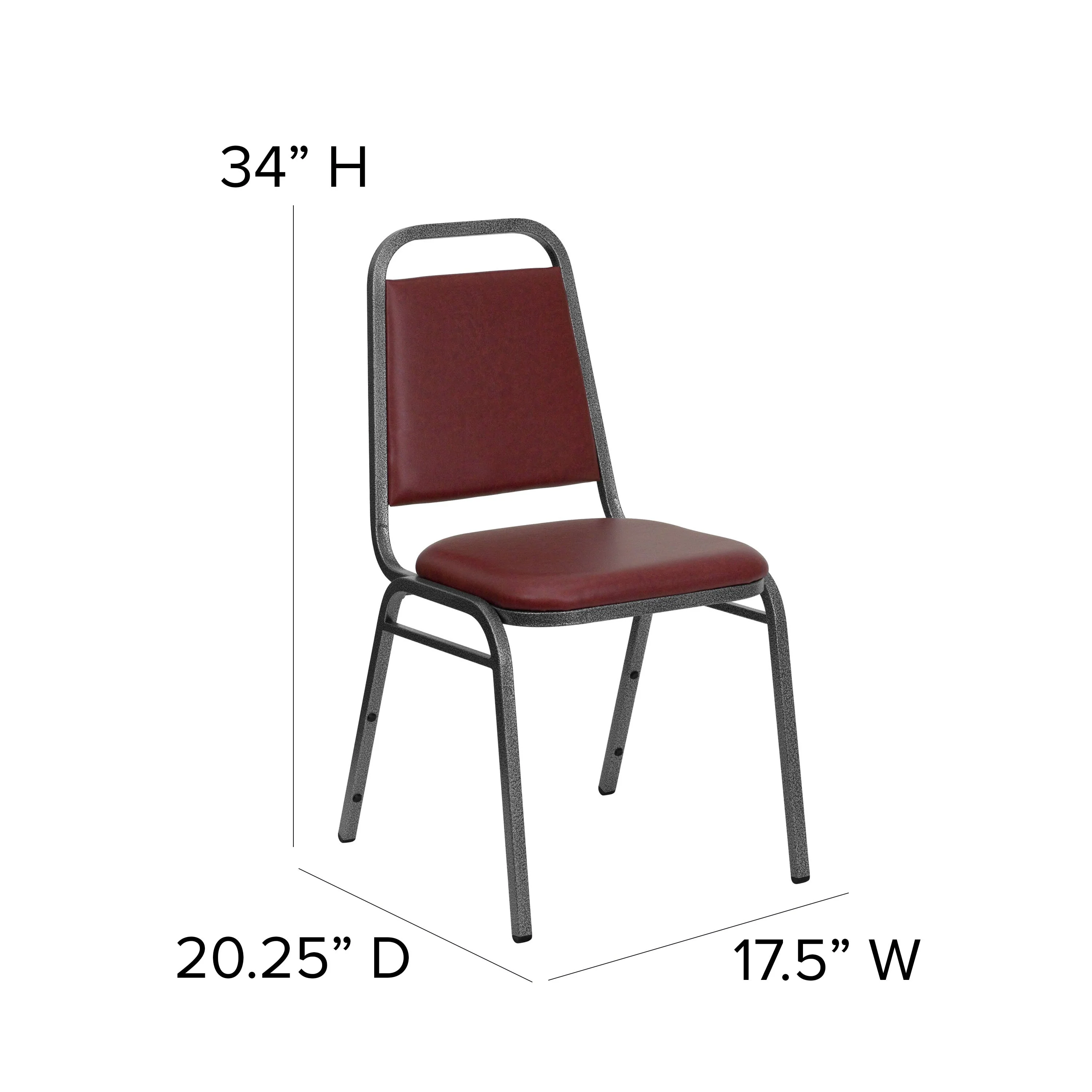 HERCULES Series Trapezoidal Back Stacking Banquet Chair with 1.5" Thick Seat - Image 6