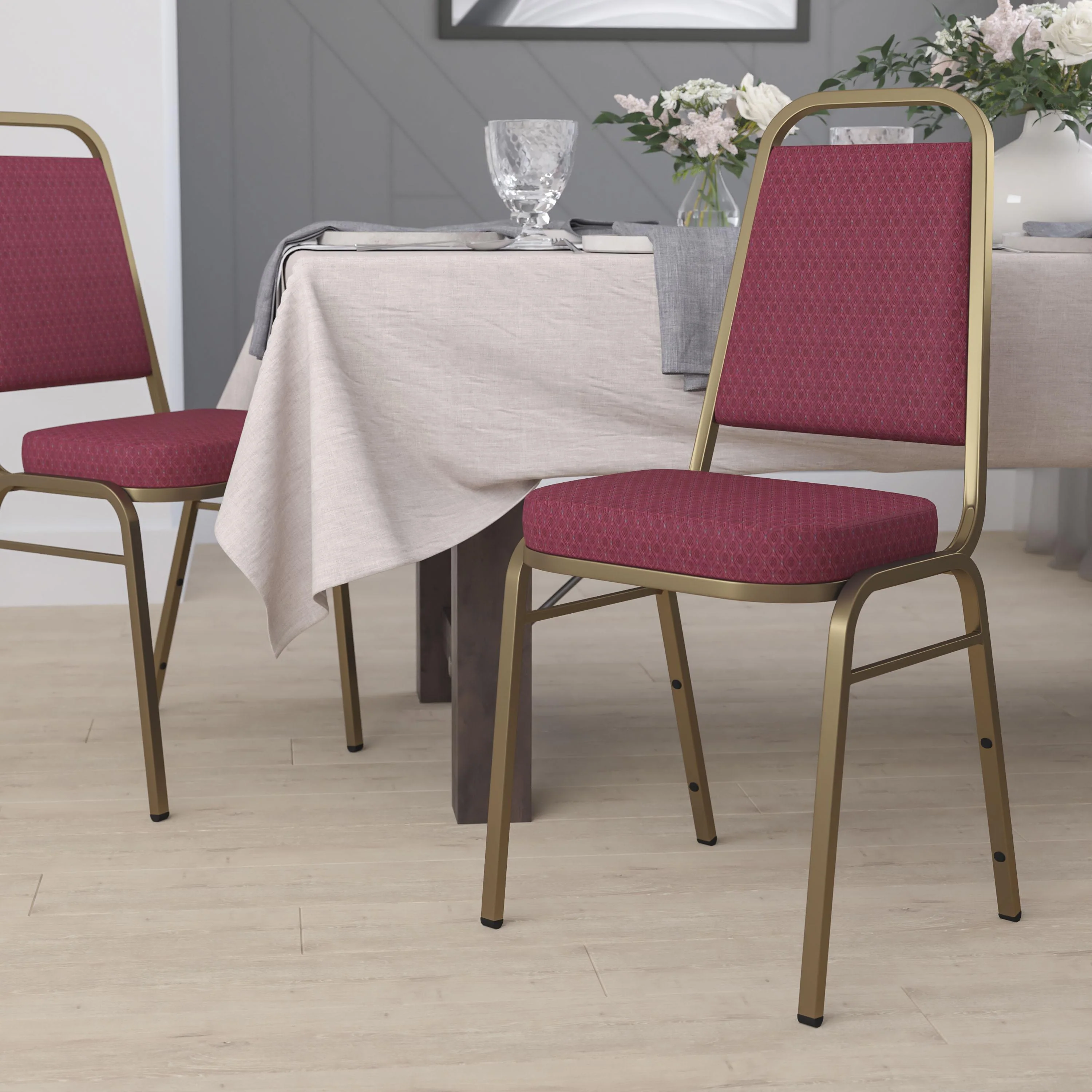 HERCULES Series Trapezoidal Back Stacking Banquet Chair with 2.5" Thick Seat - Image 15