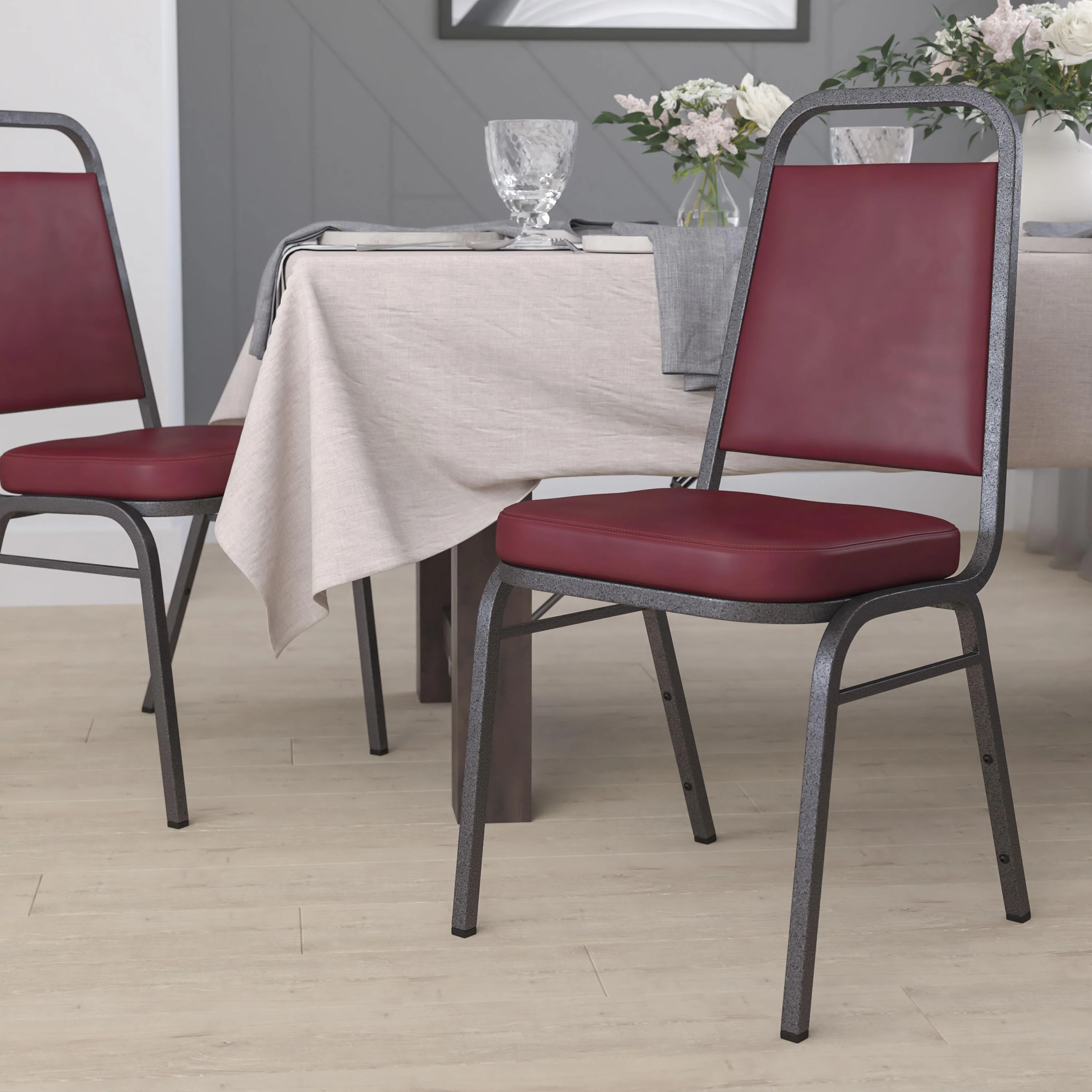 HERCULES Series Trapezoidal Back Stacking Banquet Chair with 2.5" Thick Seat - Image 26