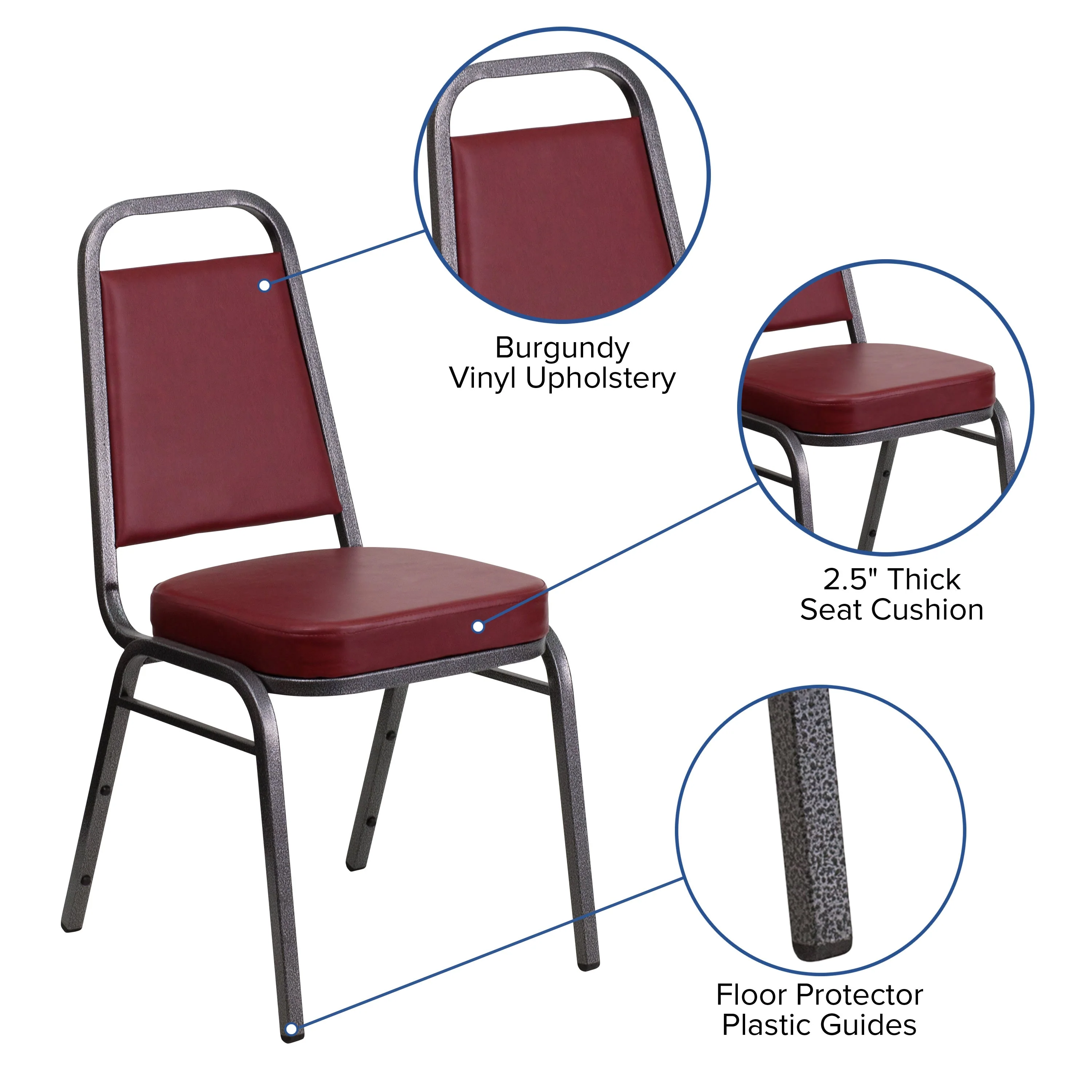HERCULES Series Trapezoidal Back Stacking Banquet Chair with 2.5" Thick Seat - Image 29