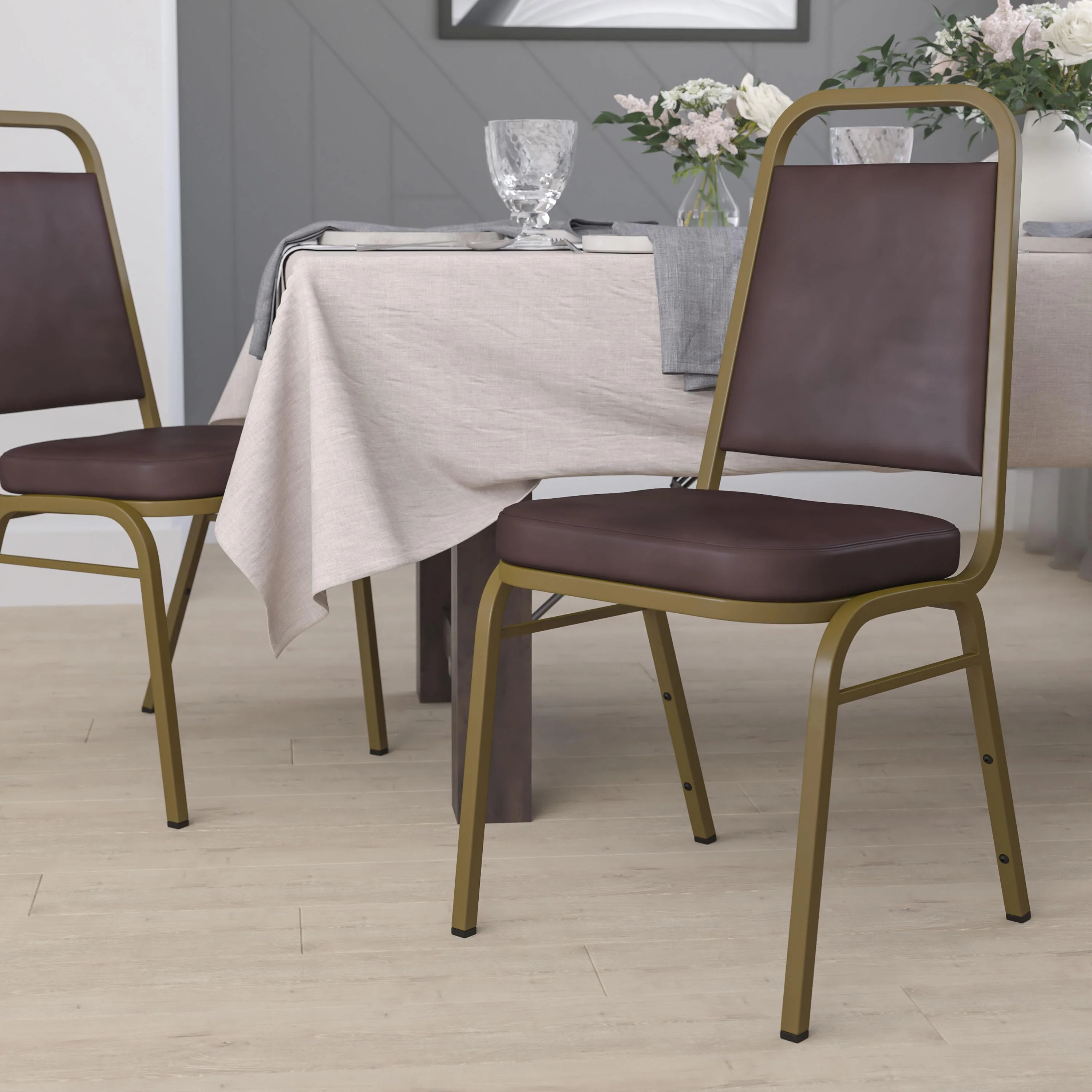 HERCULES Series Trapezoidal Back Stacking Banquet Chair with 2.5" Thick Seat - Image 39