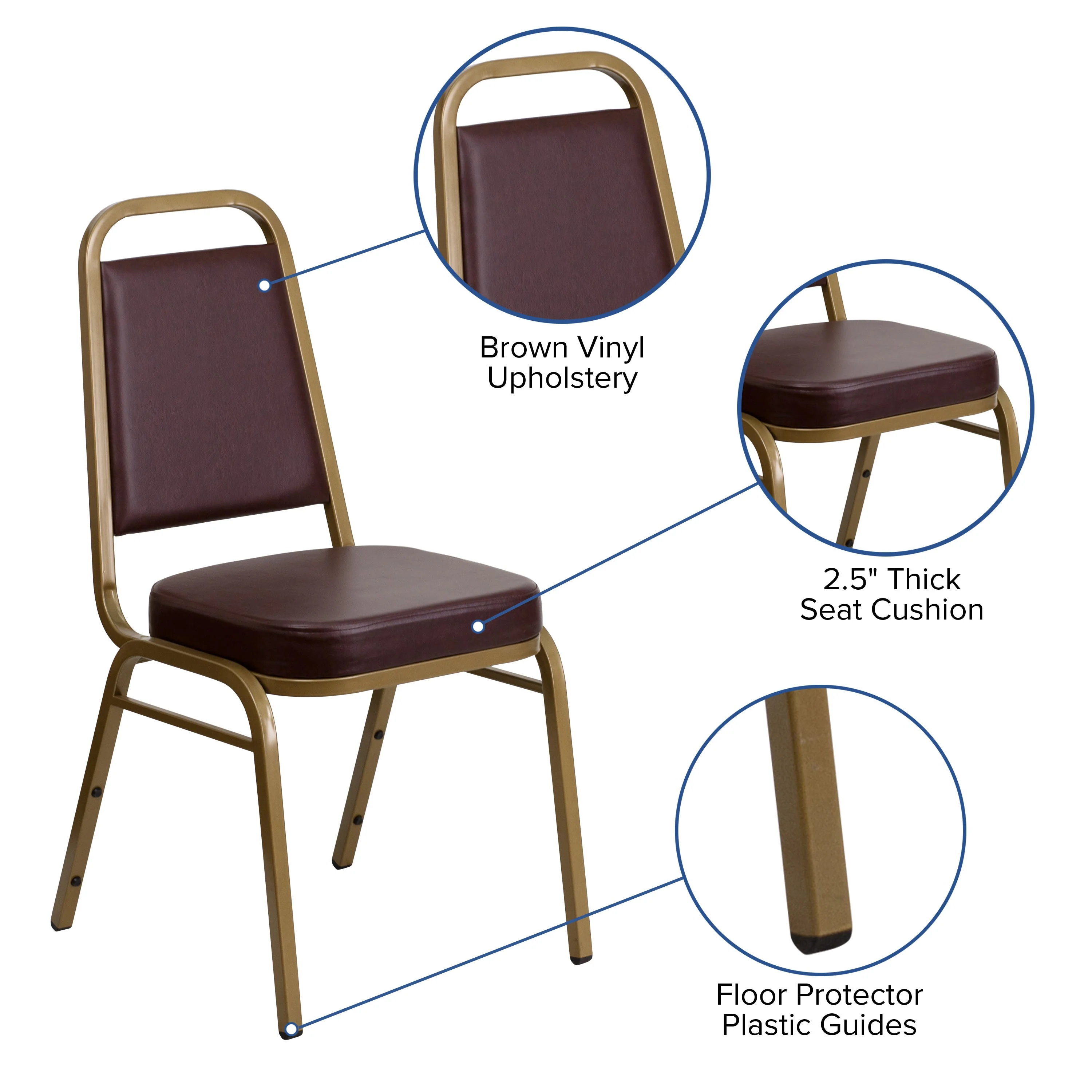 HERCULES Series Trapezoidal Back Stacking Banquet Chair with 2.5" Thick Seat - Image 41