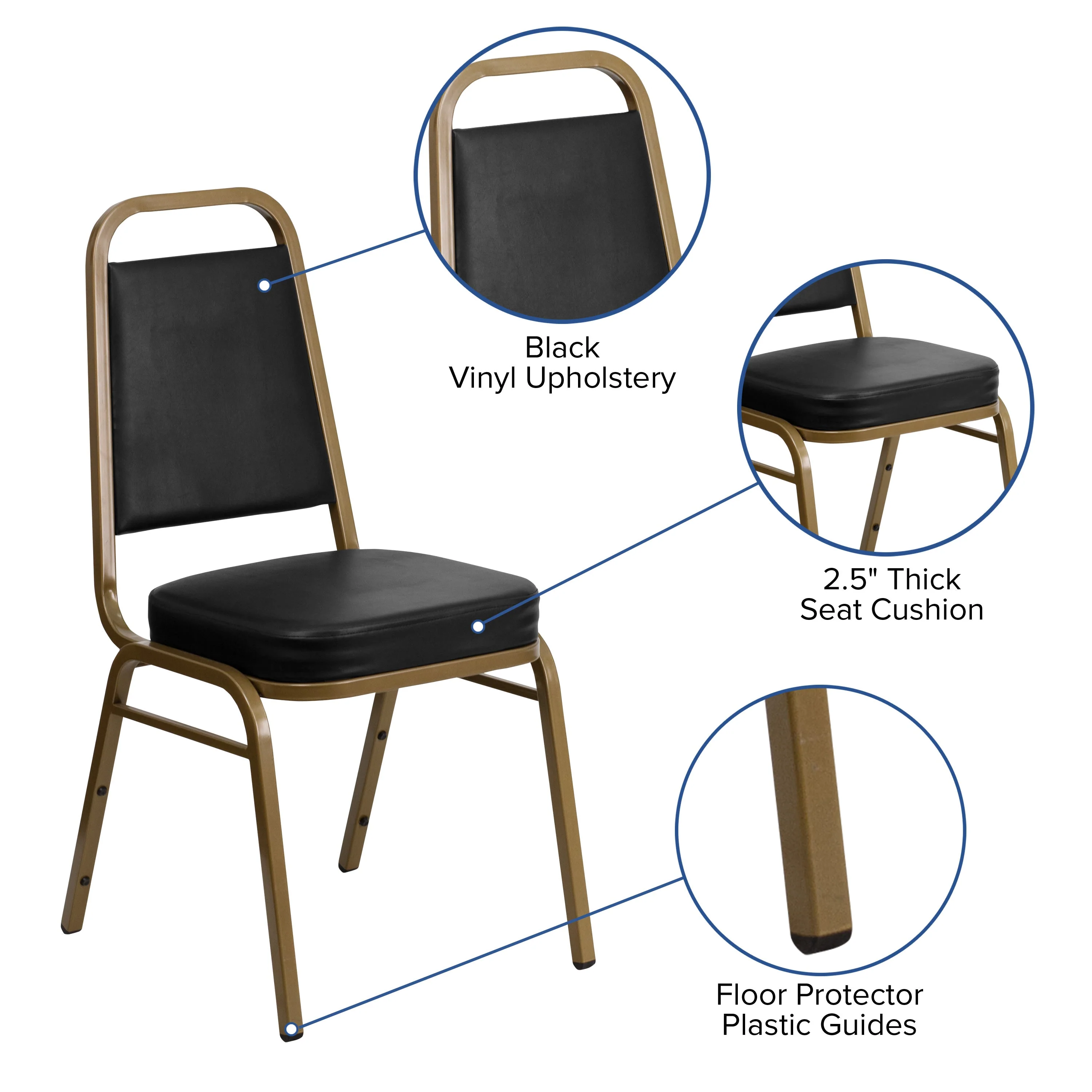 HERCULES Series Trapezoidal Back Stacking Banquet Chair with 2.5" Thick Seat - Image 5
