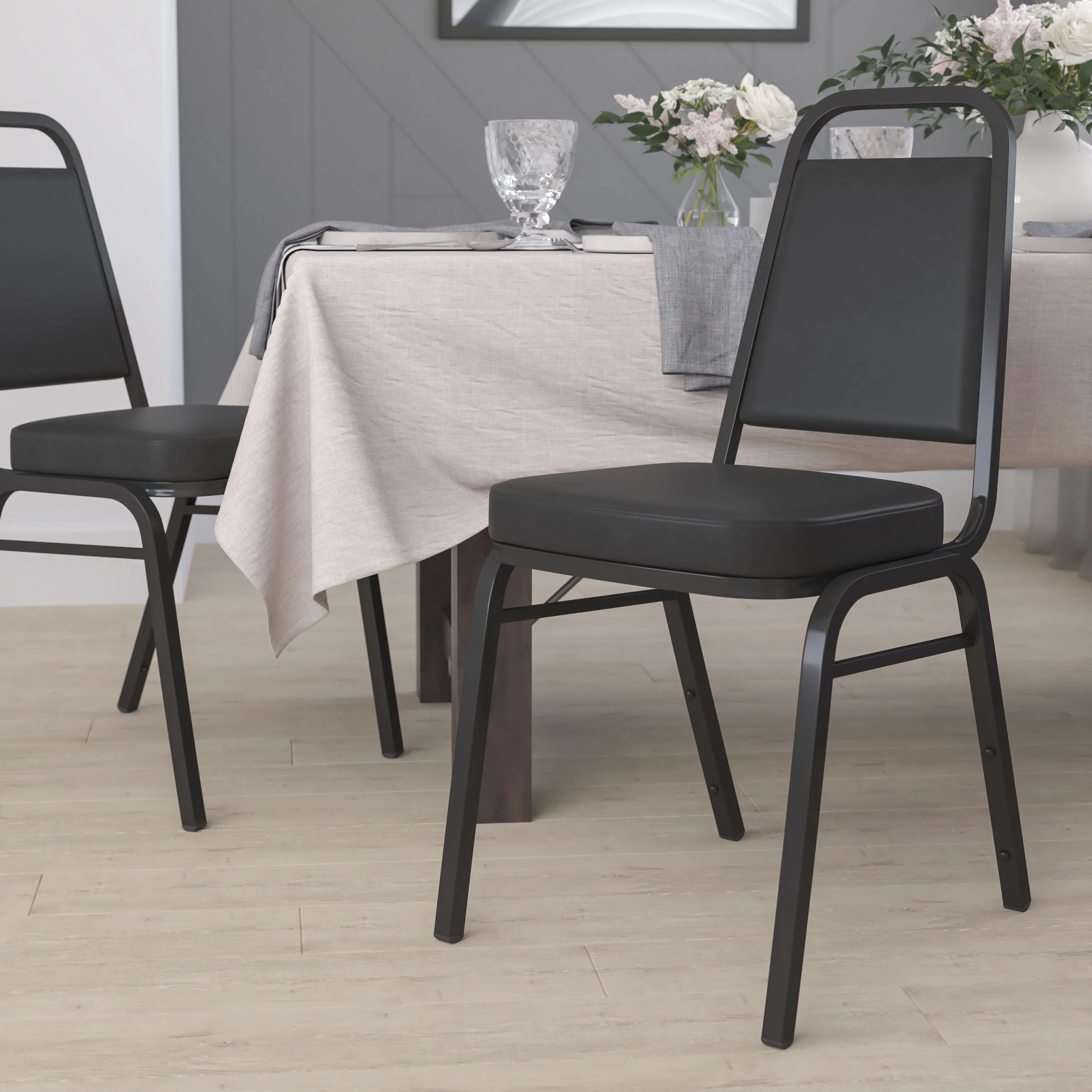 HERCULES Series Trapezoidal Back Stacking Banquet Chair with 2.5" Thick Seat - Image 51