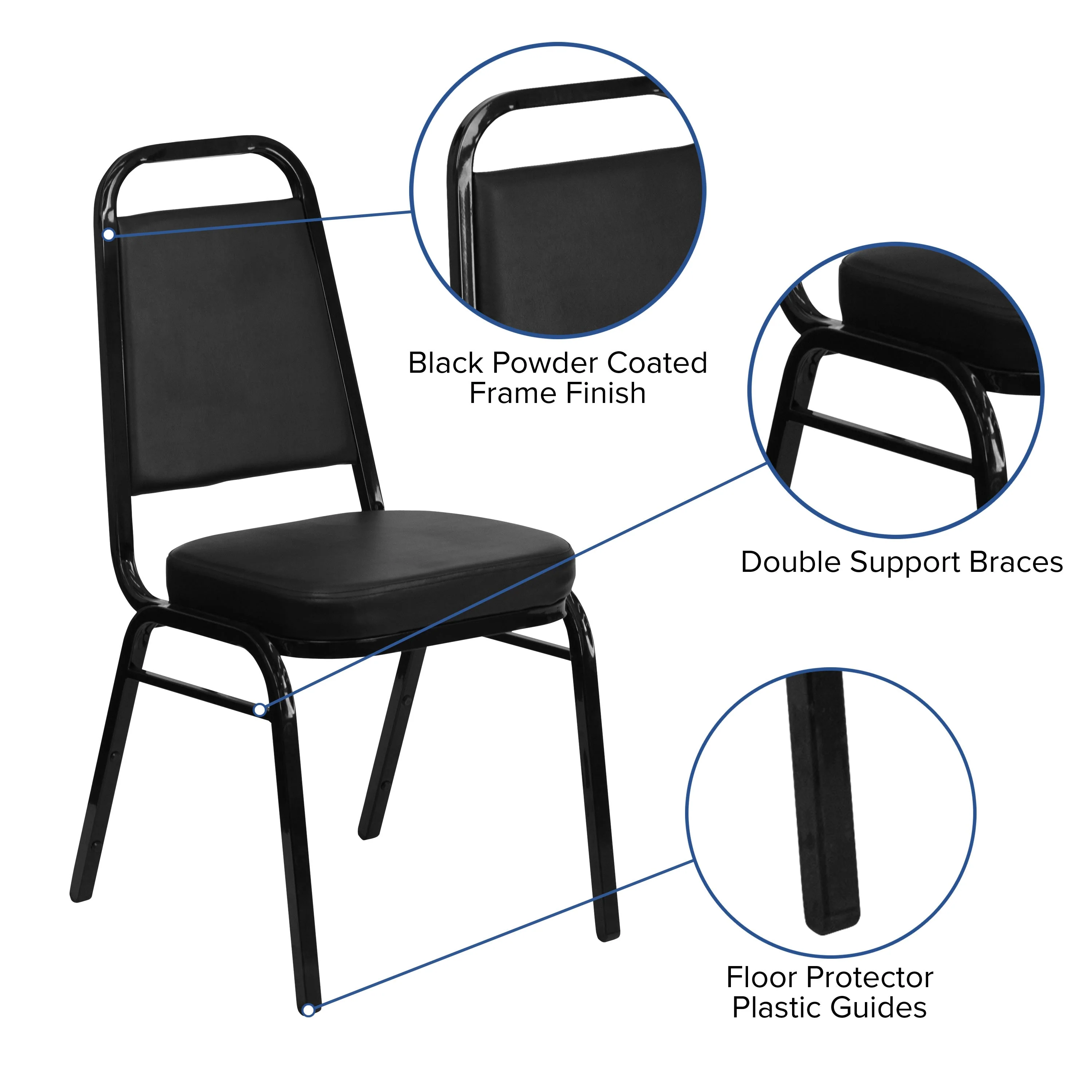 HERCULES Series Trapezoidal Back Stacking Banquet Chair with 2.5" Thick Seat - Image 54