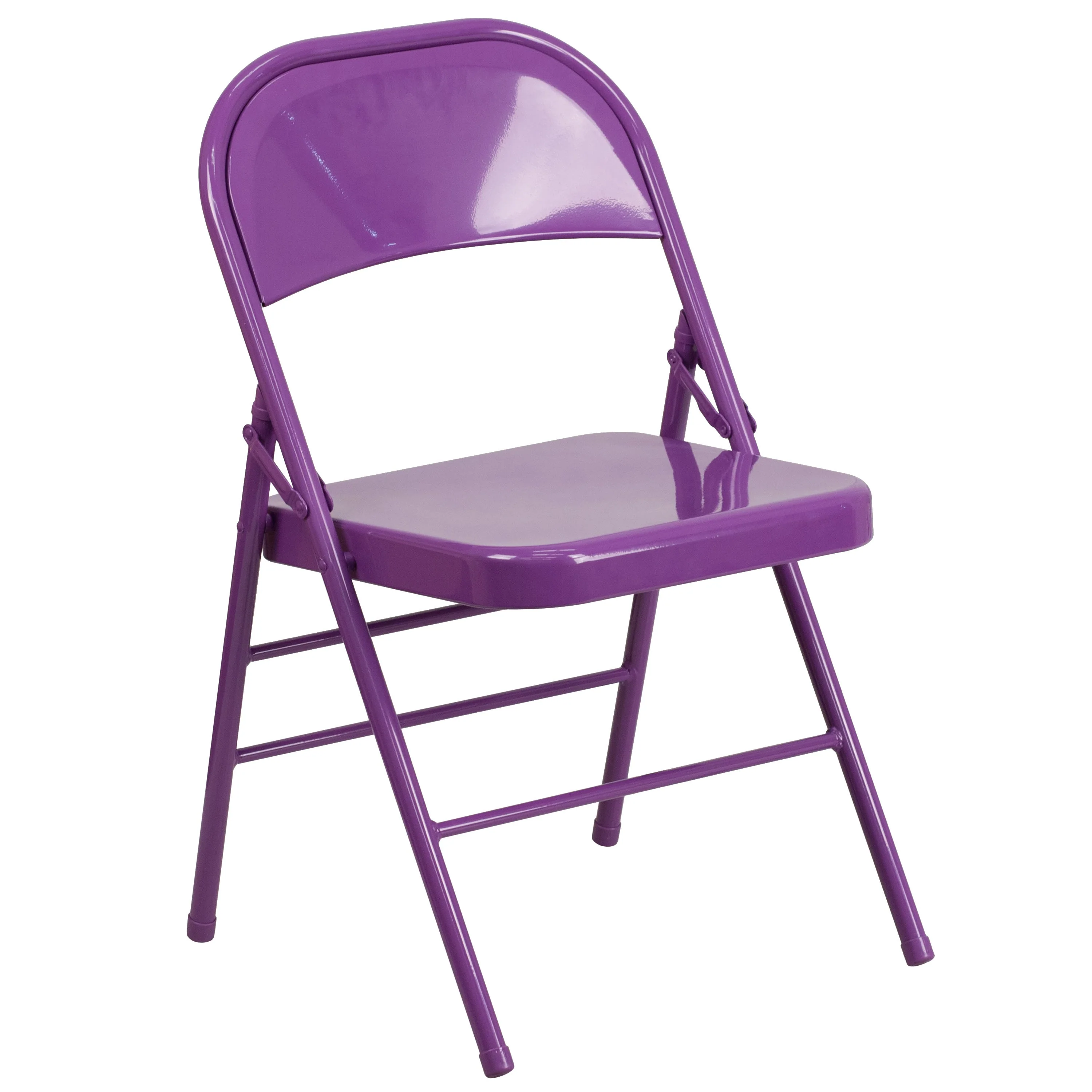 HERCULES COLORBURST Series Triple Braced & Double Hinged Metal Folding Chair - Image 101