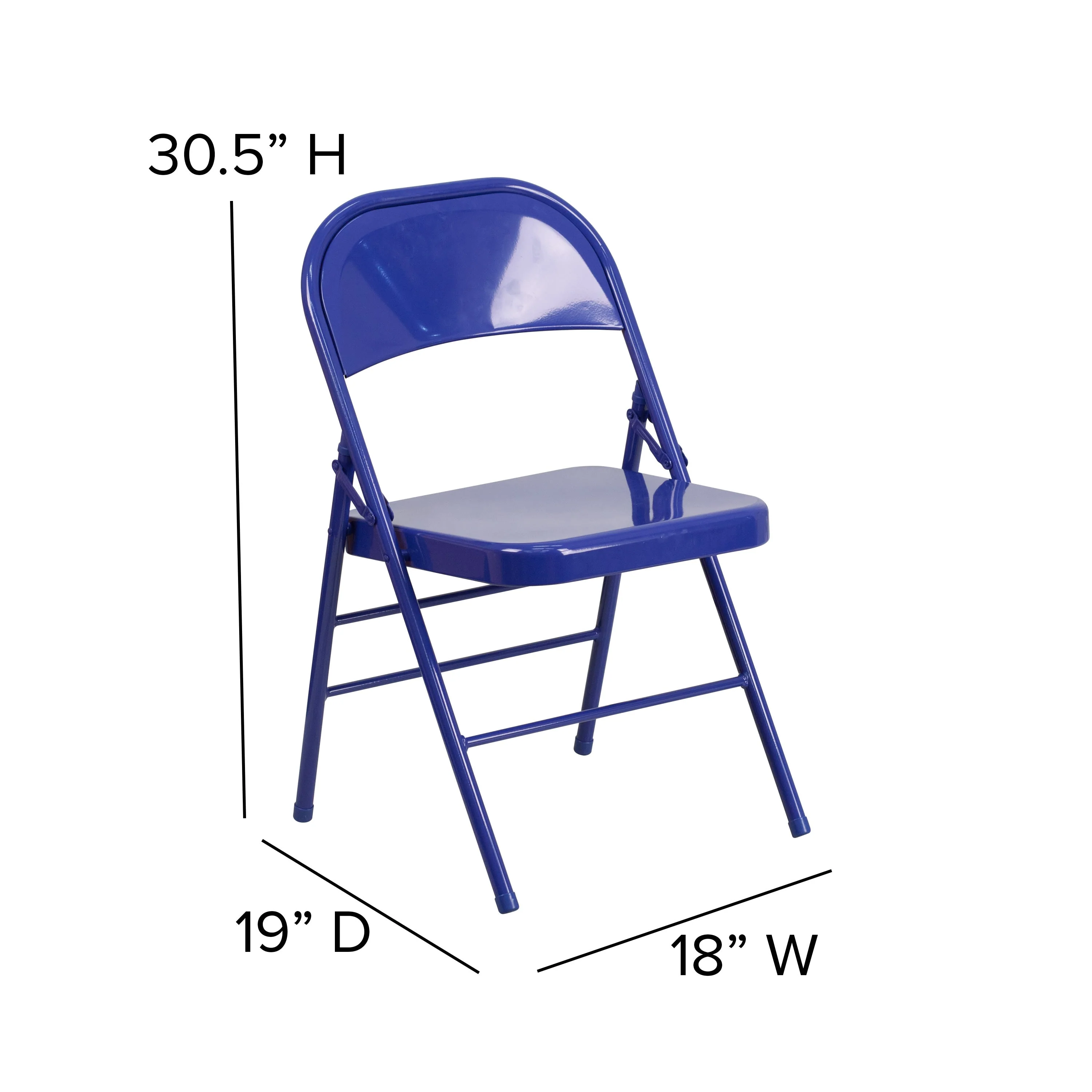 HERCULES COLORBURST Series Triple Braced & Double Hinged Metal Folding Chair - Image 18