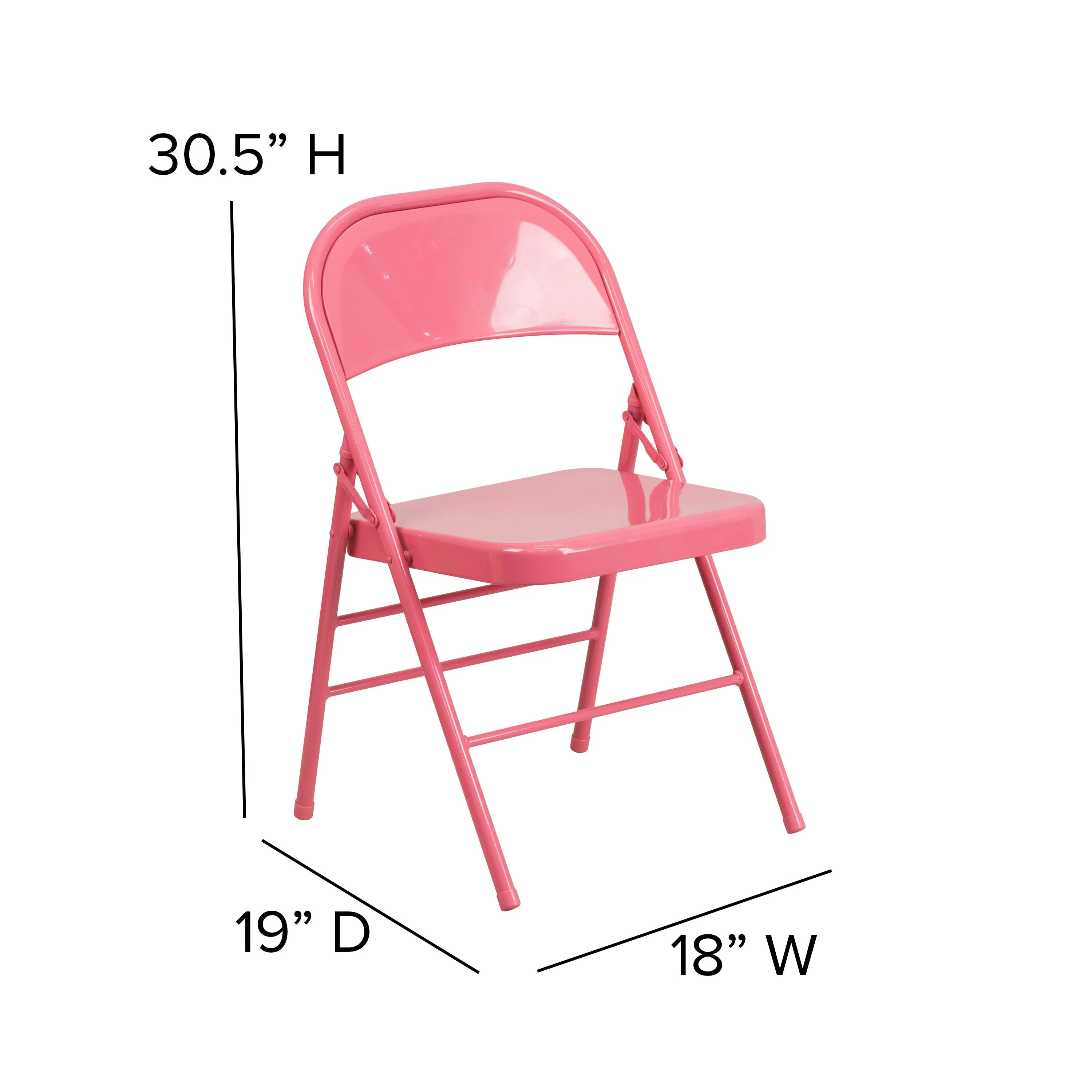 HERCULES COLORBURST Series Triple Braced & Double Hinged Metal Folding Chair - Image 30