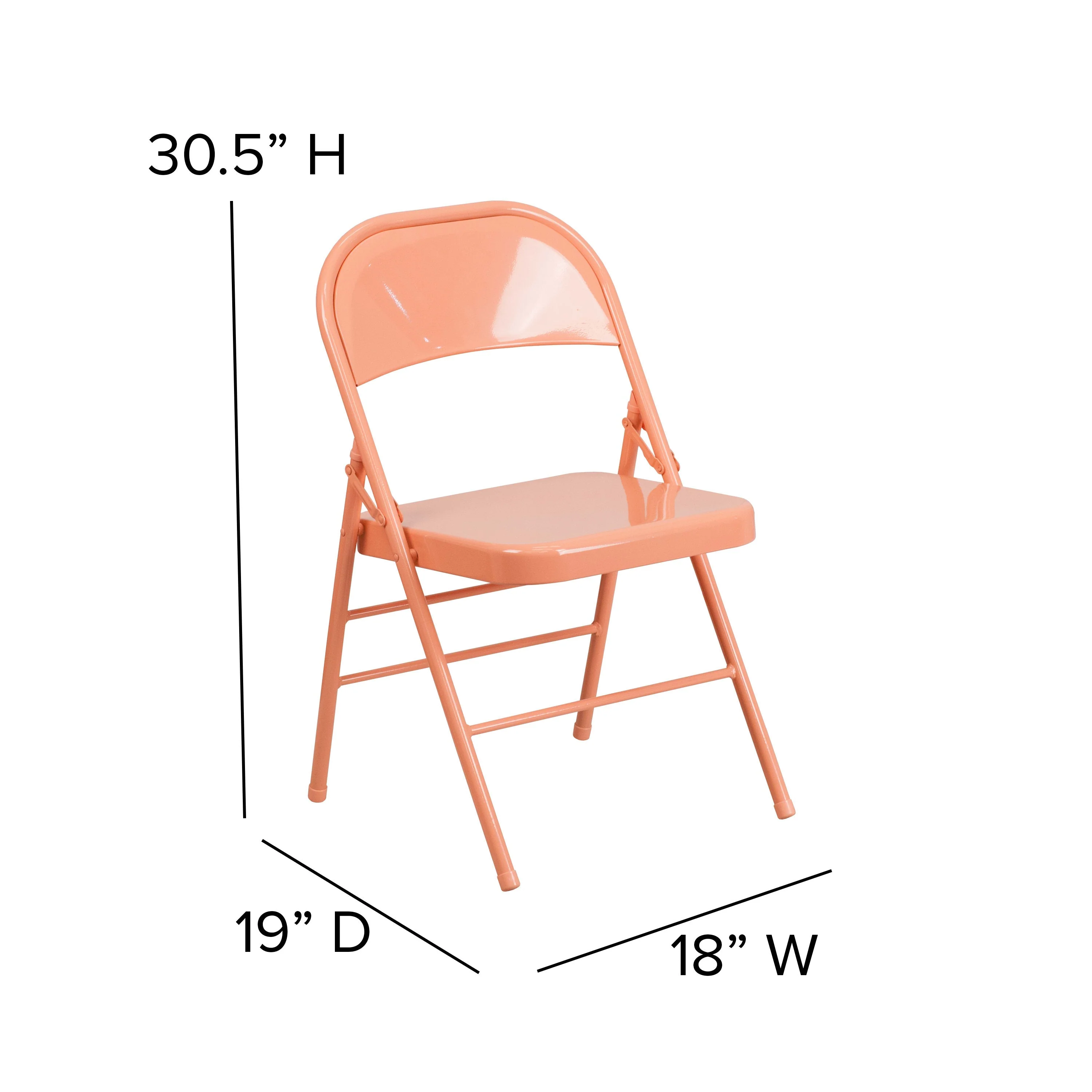 HERCULES COLORBURST Series Triple Braced & Double Hinged Metal Folding Chair - Image 42