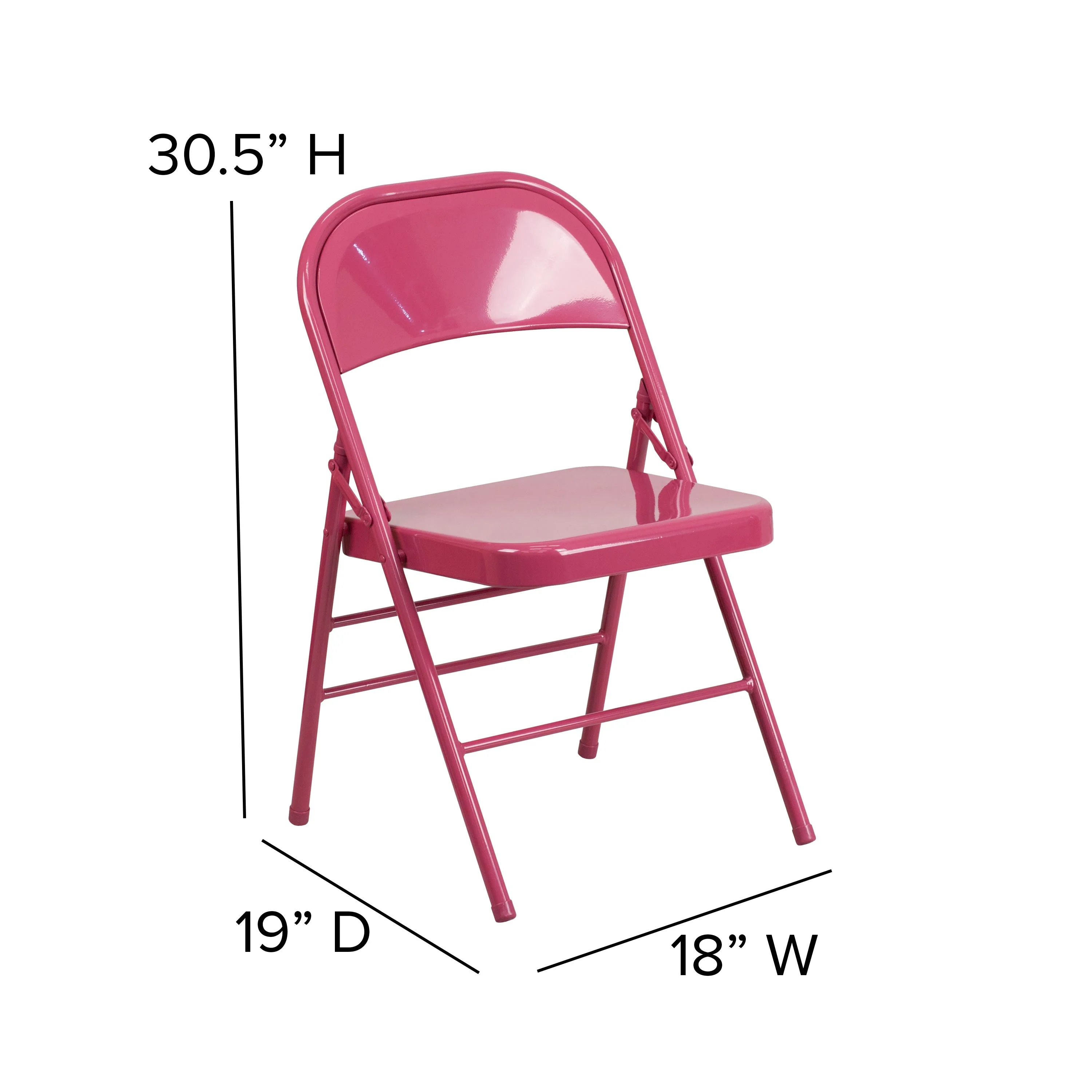 HERCULES COLORBURST Series Triple Braced & Double Hinged Metal Folding Chair - Image 53