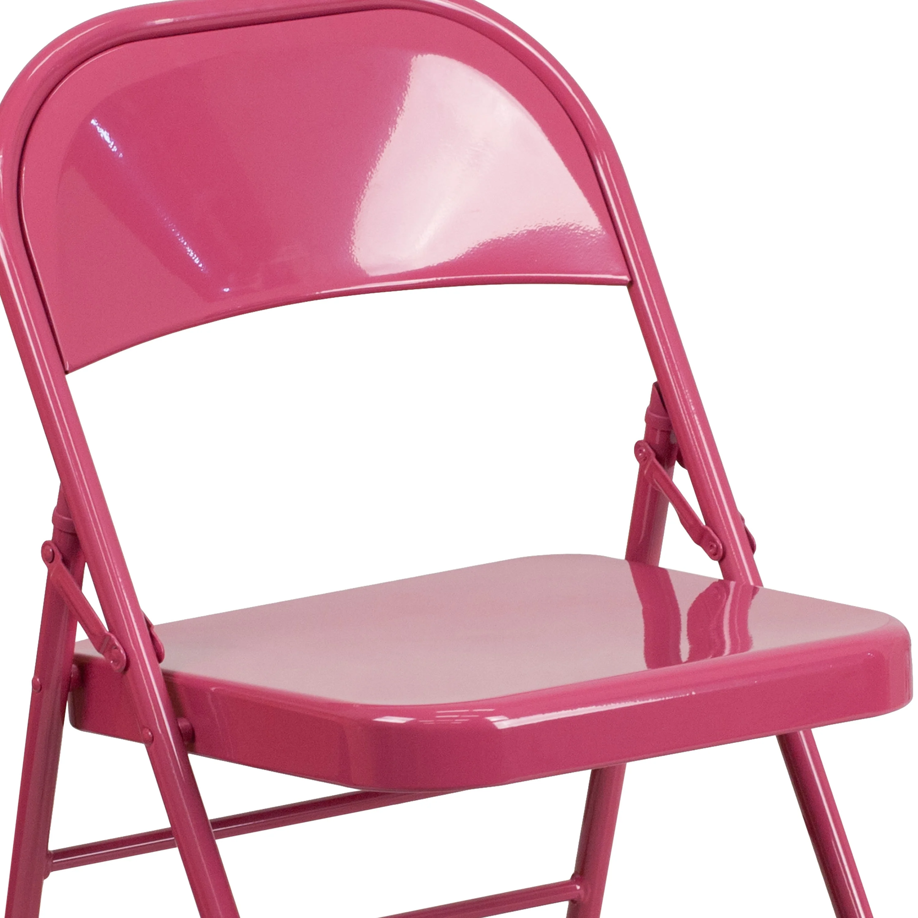 HERCULES COLORBURST Series Triple Braced & Double Hinged Metal Folding Chair - Image 55