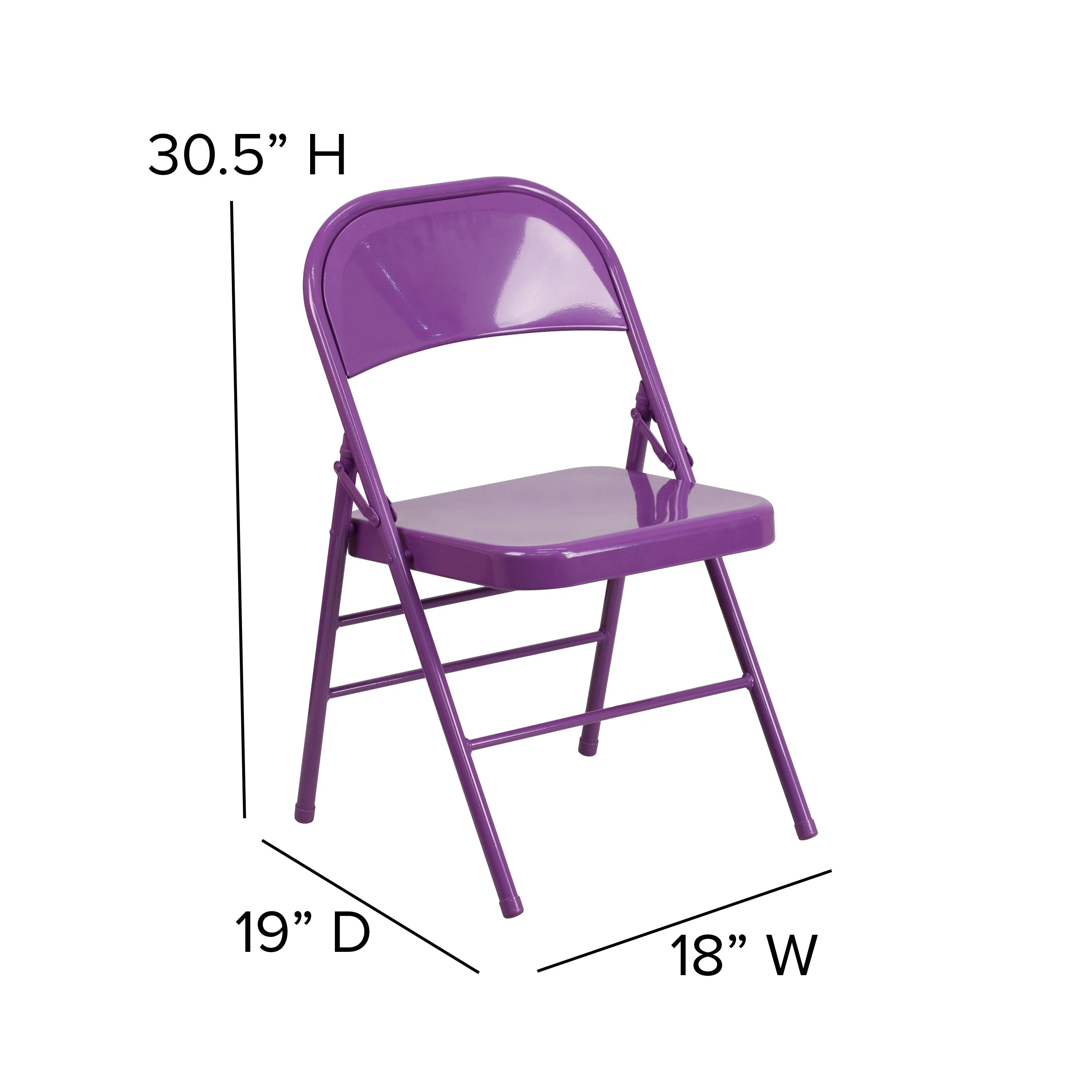 HERCULES COLORBURST Series Triple Braced & Double Hinged Metal Folding Chair - Image 6