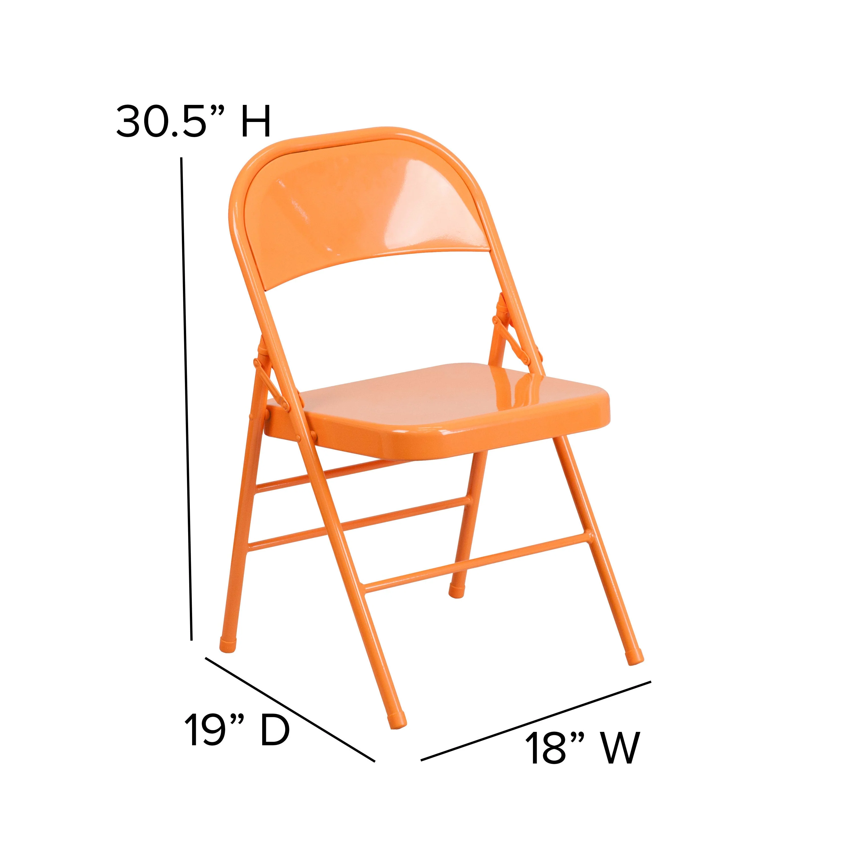 HERCULES COLORBURST Series Triple Braced & Double Hinged Metal Folding Chair - Image 65