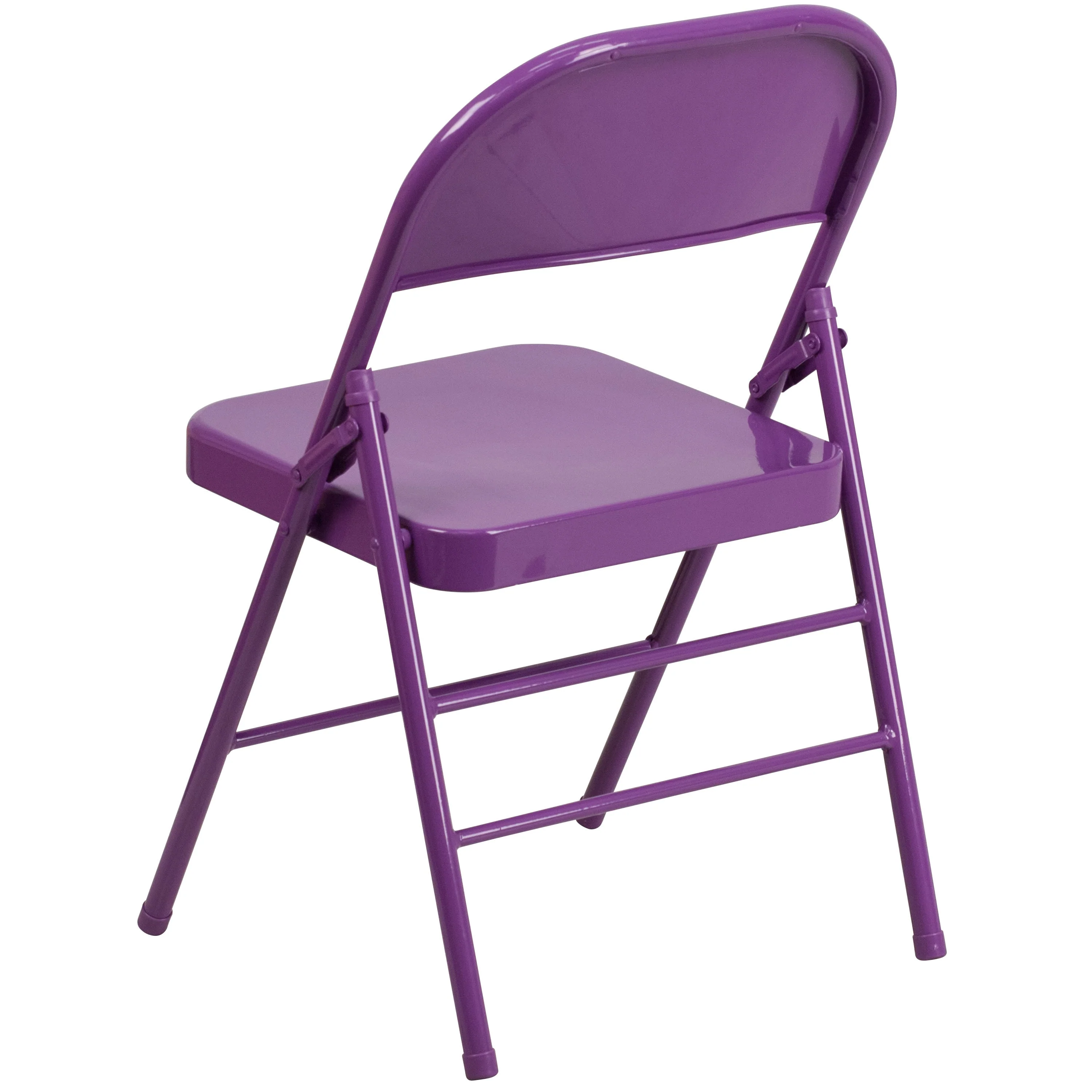 HERCULES COLORBURST Series Triple Braced & Double Hinged Metal Folding Chair - Image 7