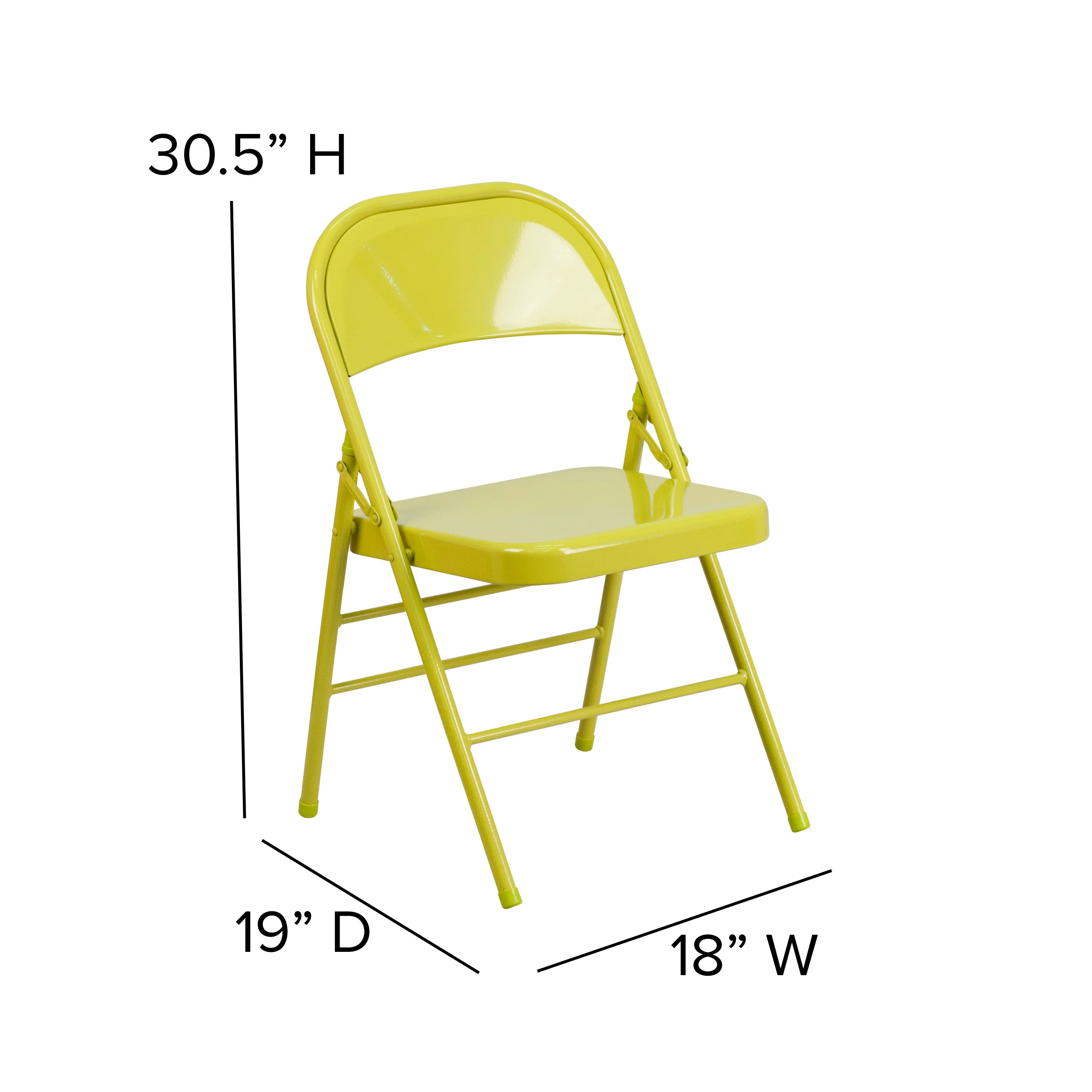 HERCULES COLORBURST Series Triple Braced & Double Hinged Metal Folding Chair - Image 77