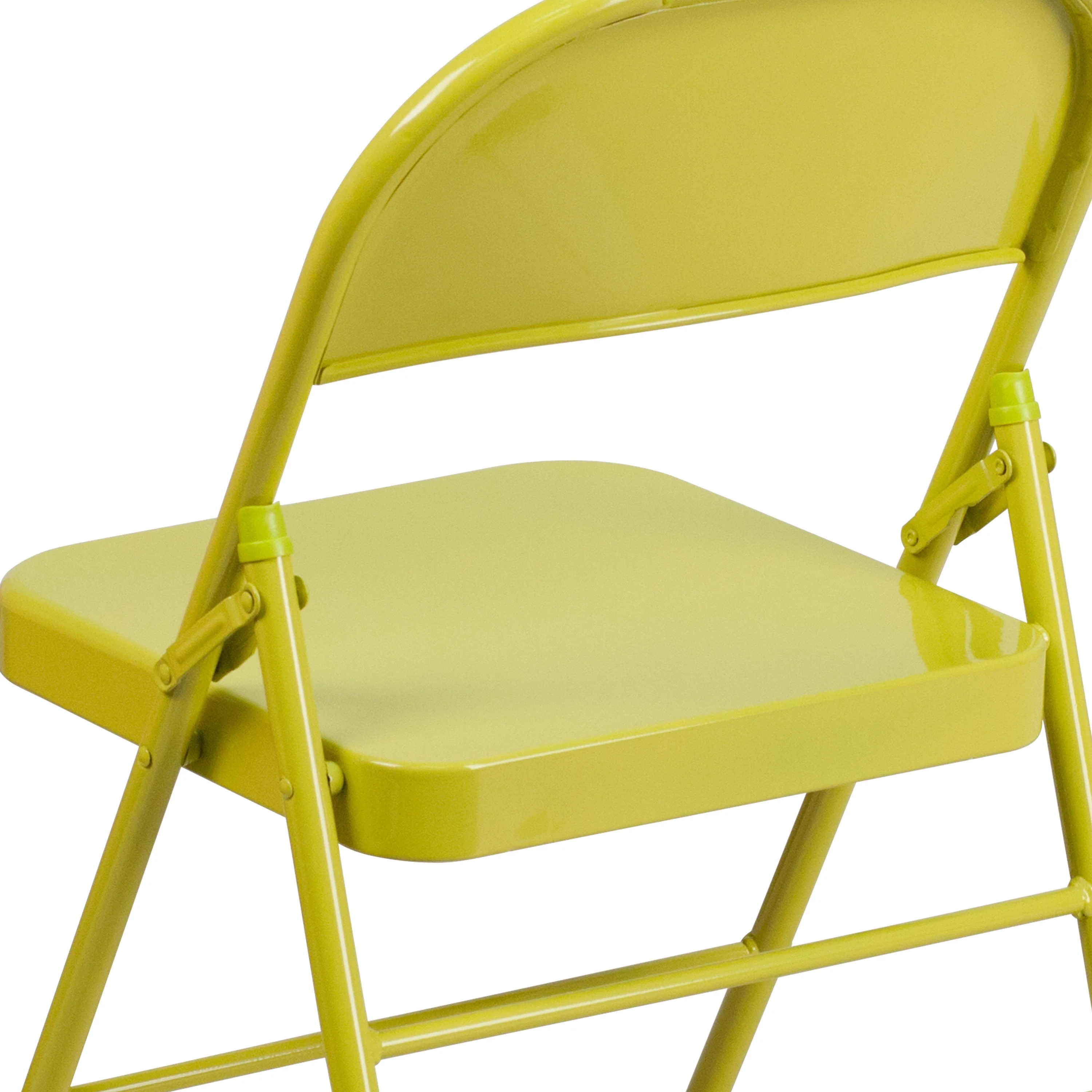 HERCULES COLORBURST Series Triple Braced & Double Hinged Metal Folding Chair - Image 82