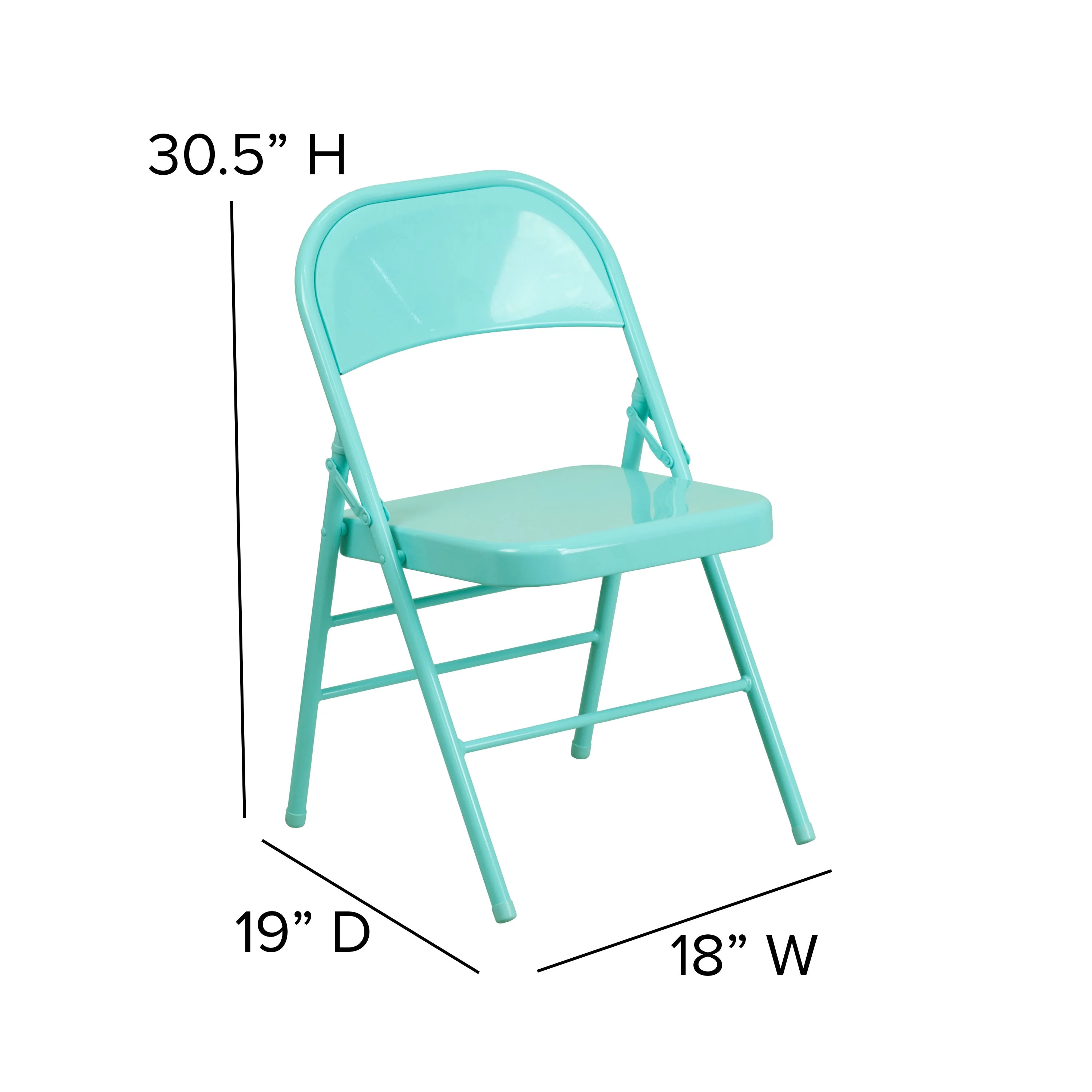 HERCULES COLORBURST Series Triple Braced & Double Hinged Metal Folding Chair - Image 89