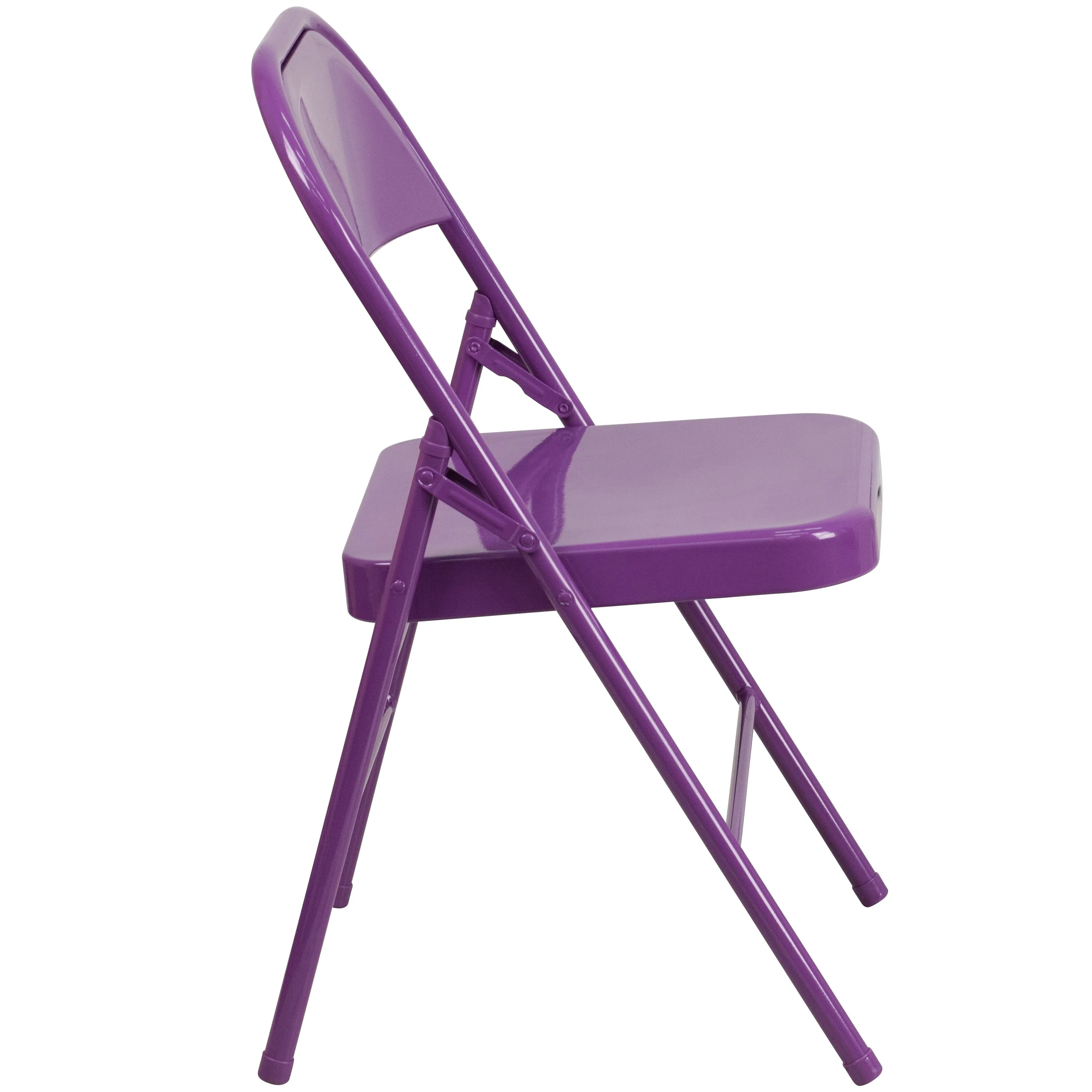 HERCULES COLORBURST Series Triple Braced & Double Hinged Metal Folding Chair - Image 9