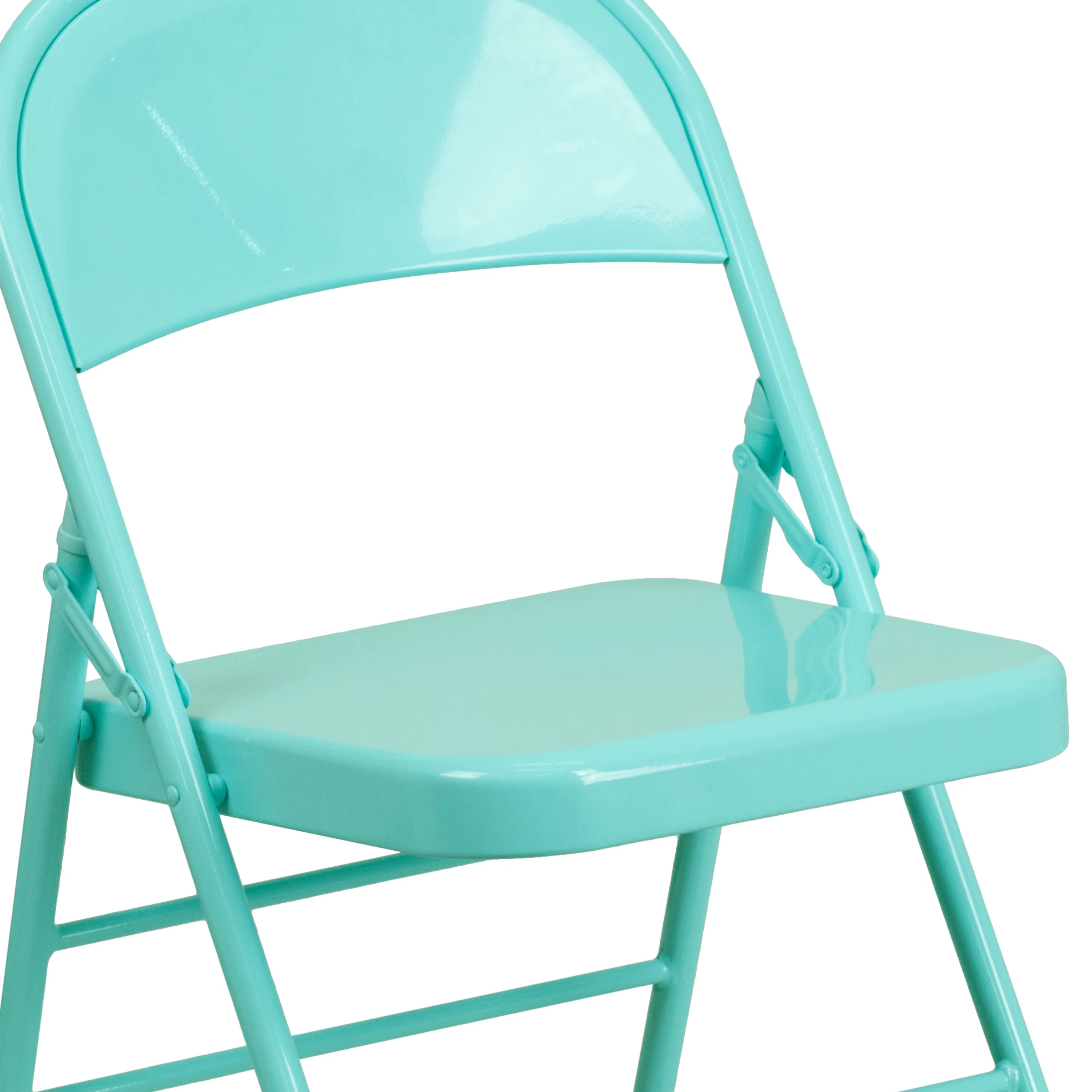 HERCULES COLORBURST Series Triple Braced & Double Hinged Metal Folding Chair - Image 94