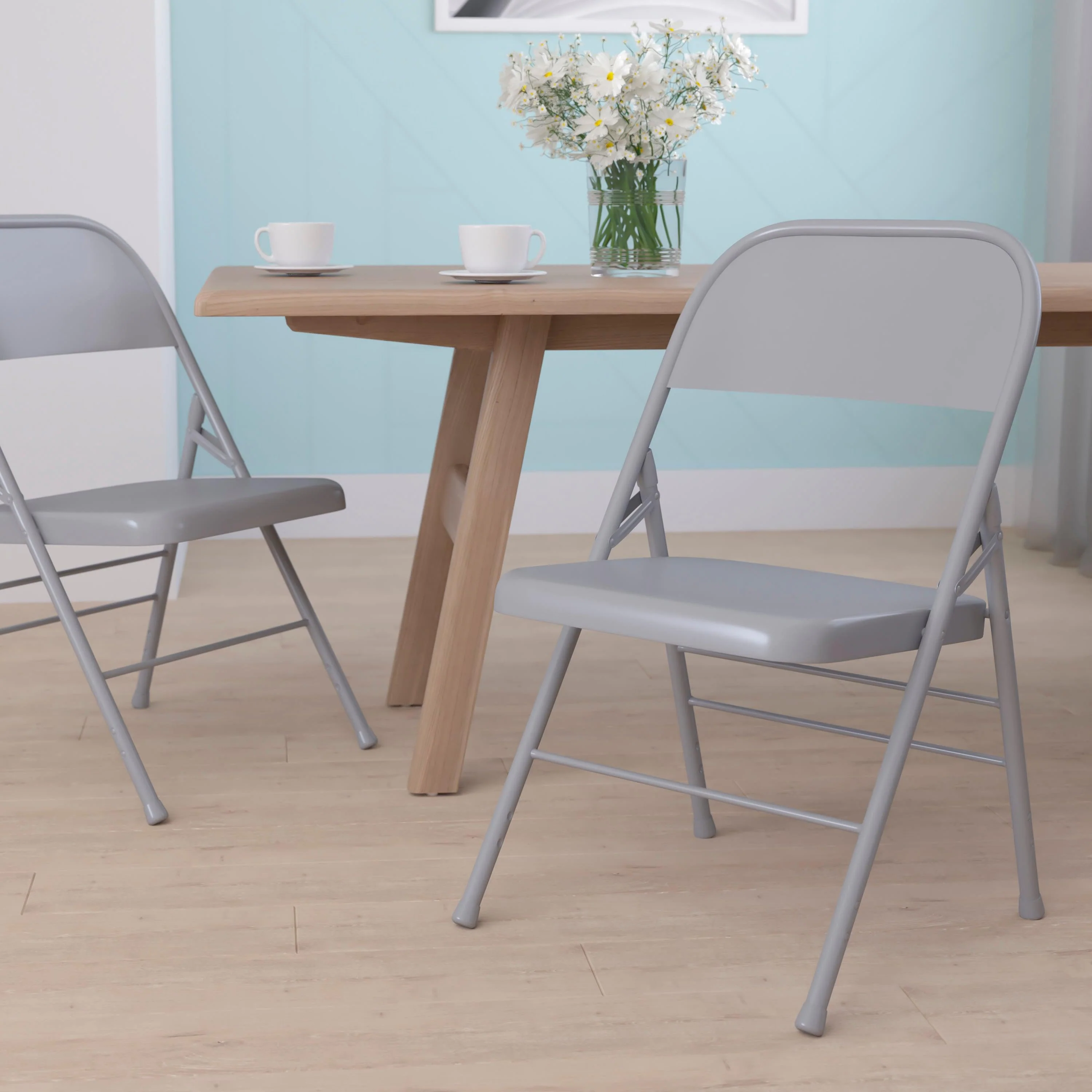 HERCULES Series Triple Braced & Double Hinged Metal Folding Chair - Image 38