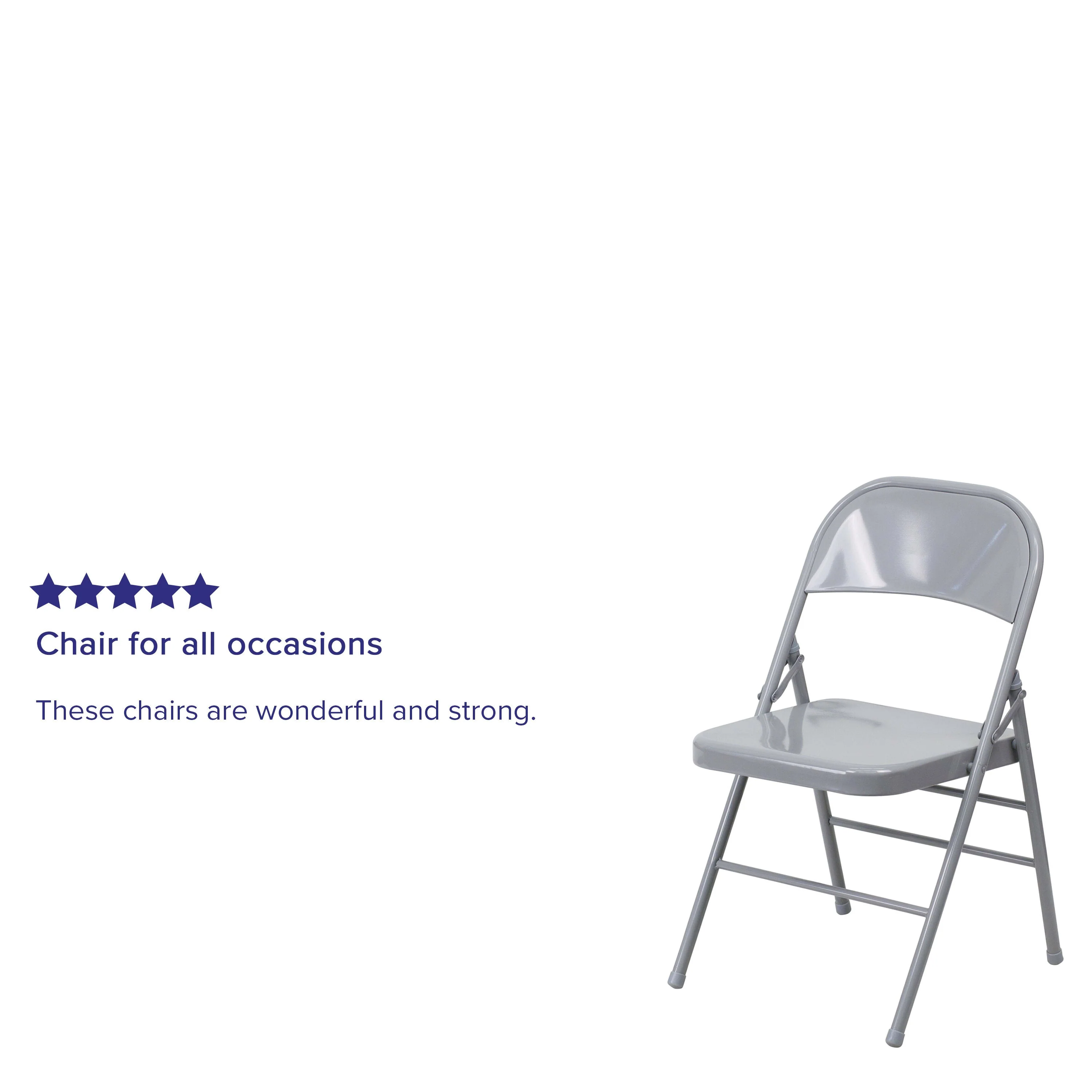 HERCULES Series Triple Braced & Double Hinged Metal Folding Chair - Image 40