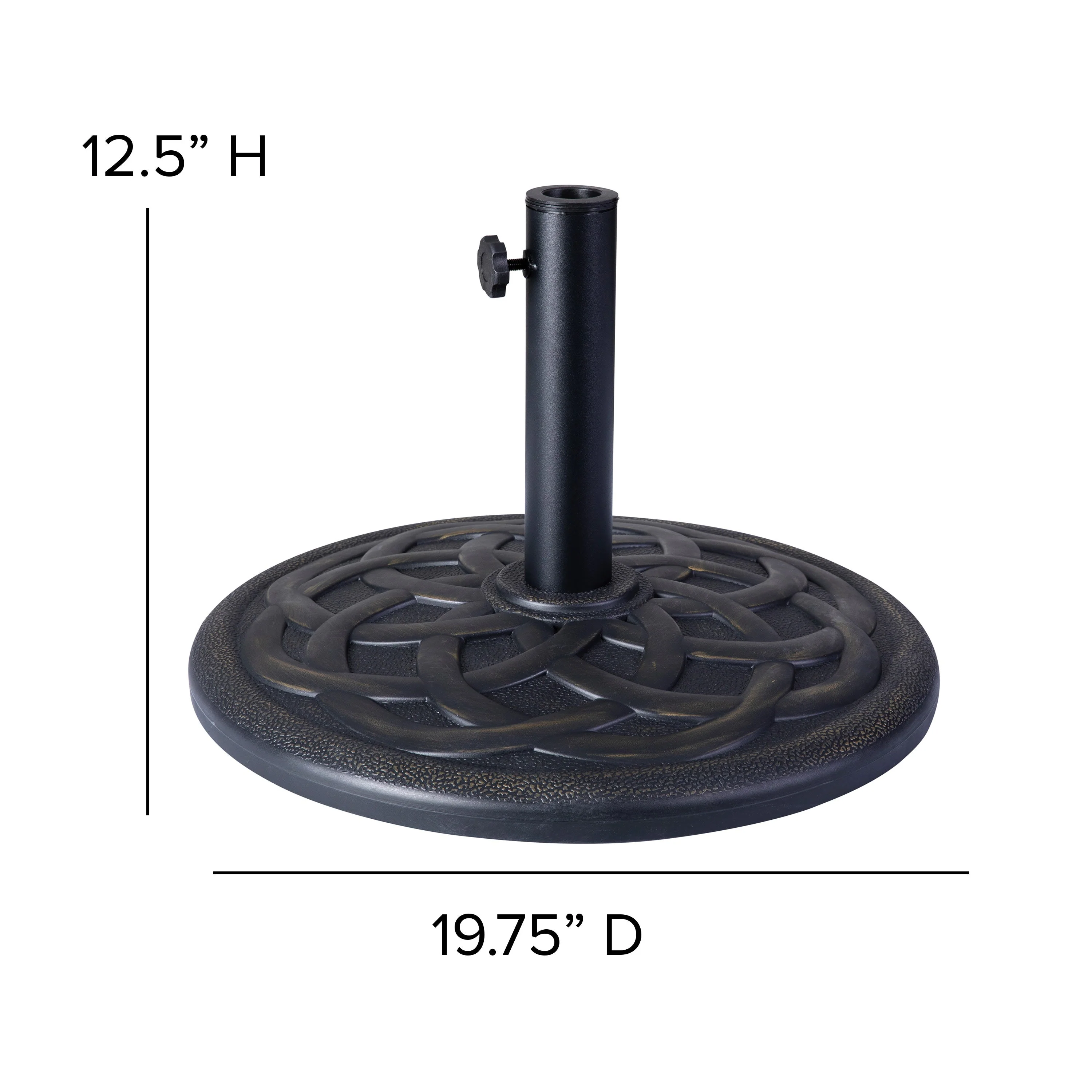 Kona Universal Cement Patio Umbrella Base with Weatherproof Plastic Polymer Coating - 19.25" Diameter - Image 15