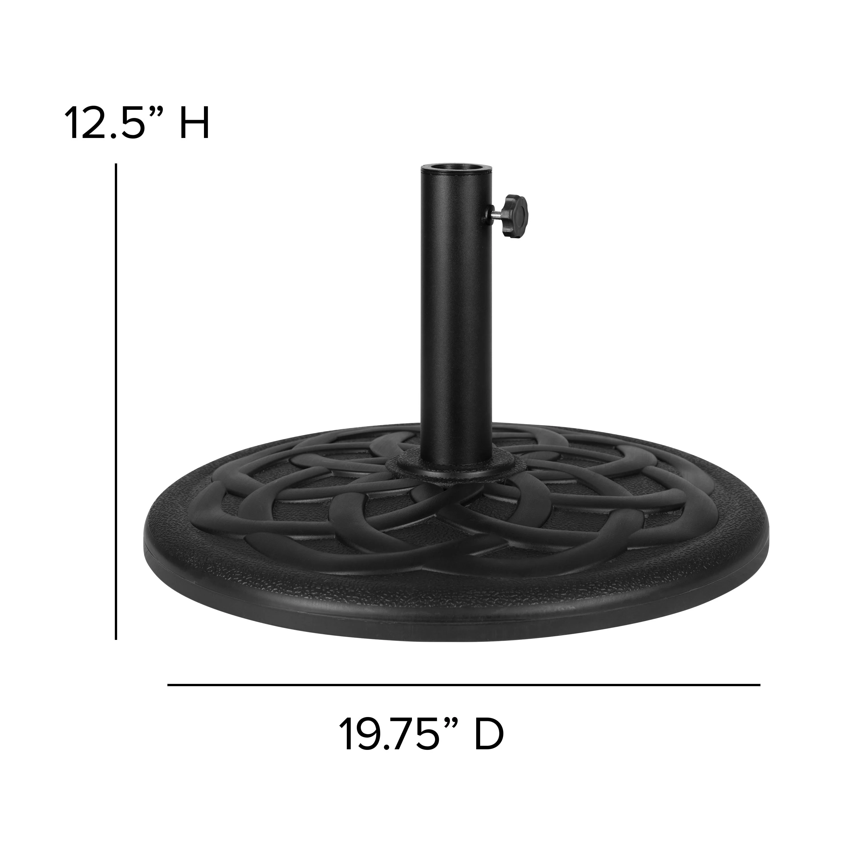 Kona Universal Cement Patio Umbrella Base with Weatherproof Plastic Polymer Coating - 19.25" Diameter - Image 6
